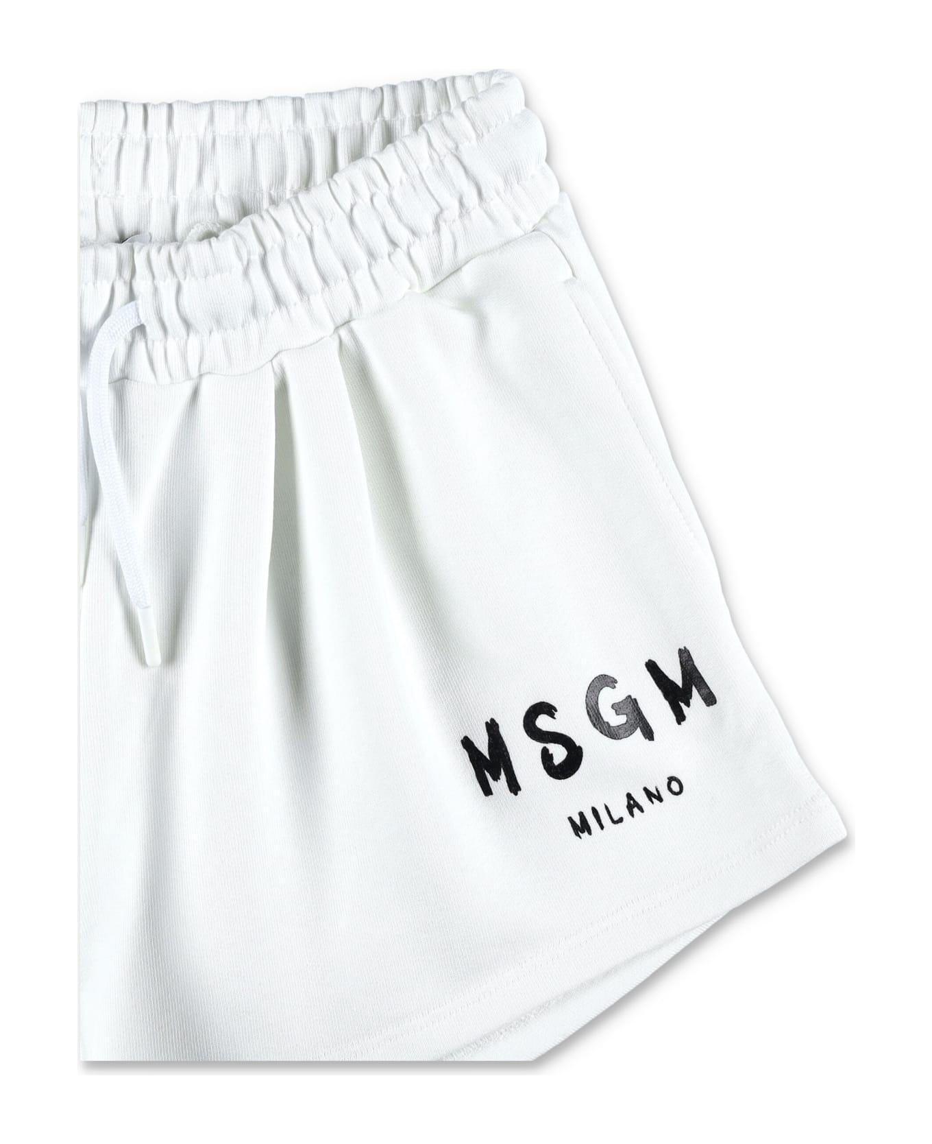 MSGM Shorts Fleece - BIANCO/WHITE ボトムス