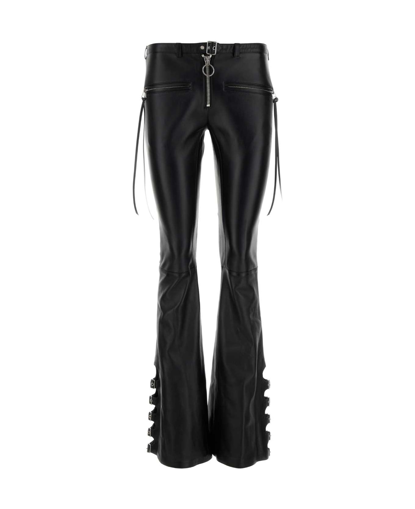 Courrèges Black Nappa Leather Pant - Black