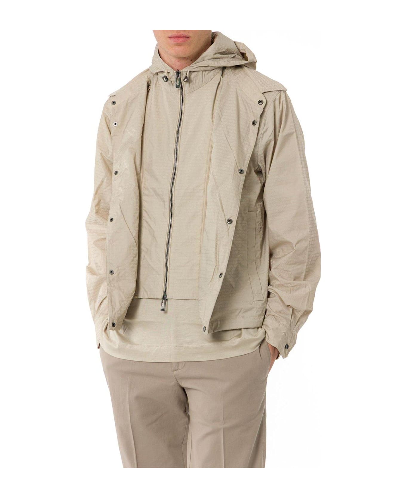Emporio Armani Detachable Hooded Jacket - SAND