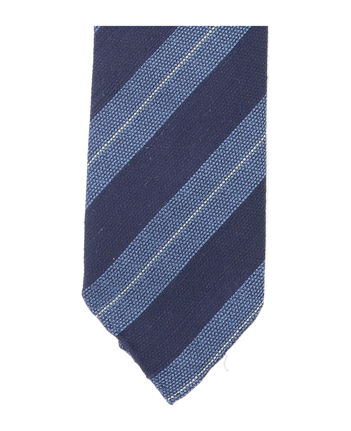 Cesare Attolini Striped Tie - Blue ネクタイ