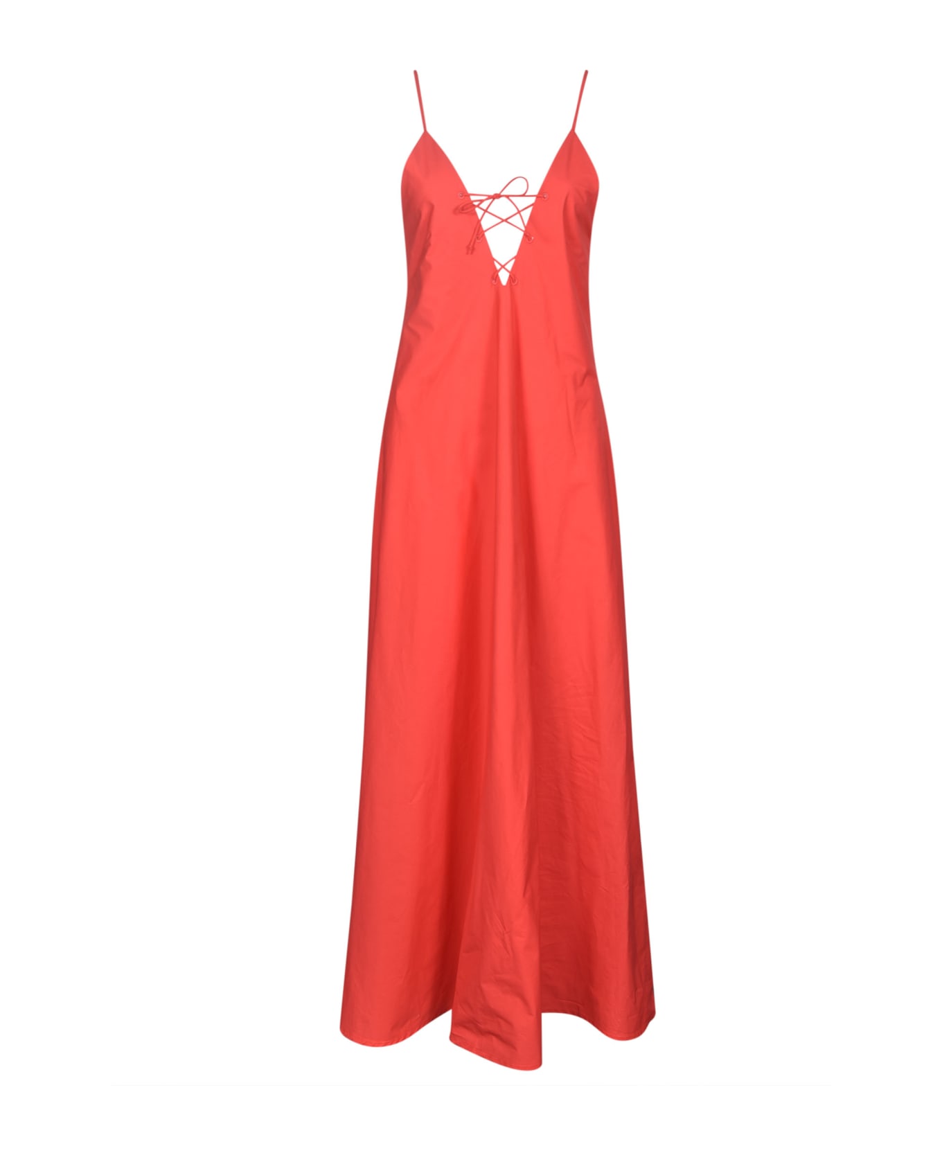Forte_Forte V-neck Sleeveless Dress - Corallo
