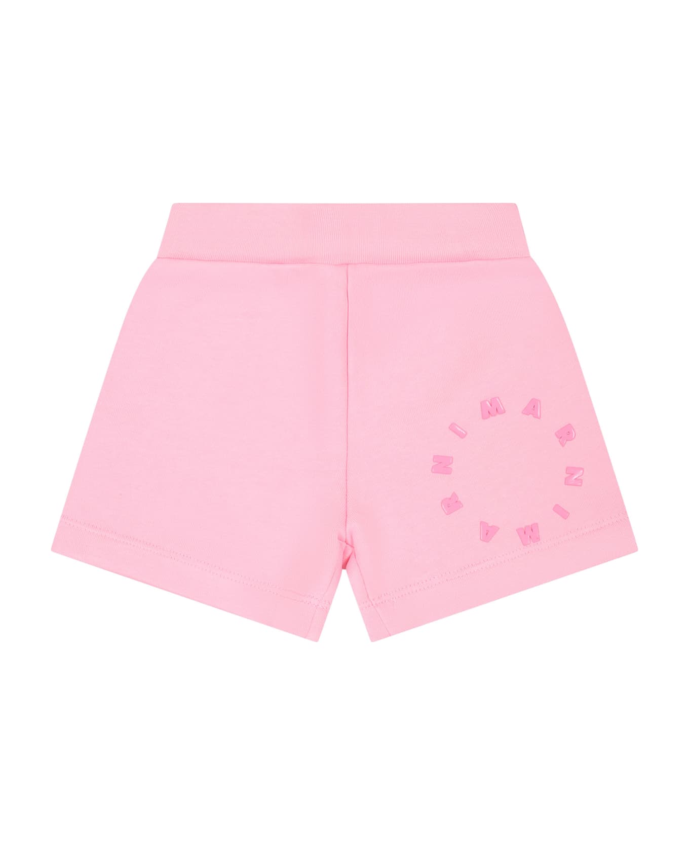 Marni Pink Shorts For Baby Girl With Logo - Pink