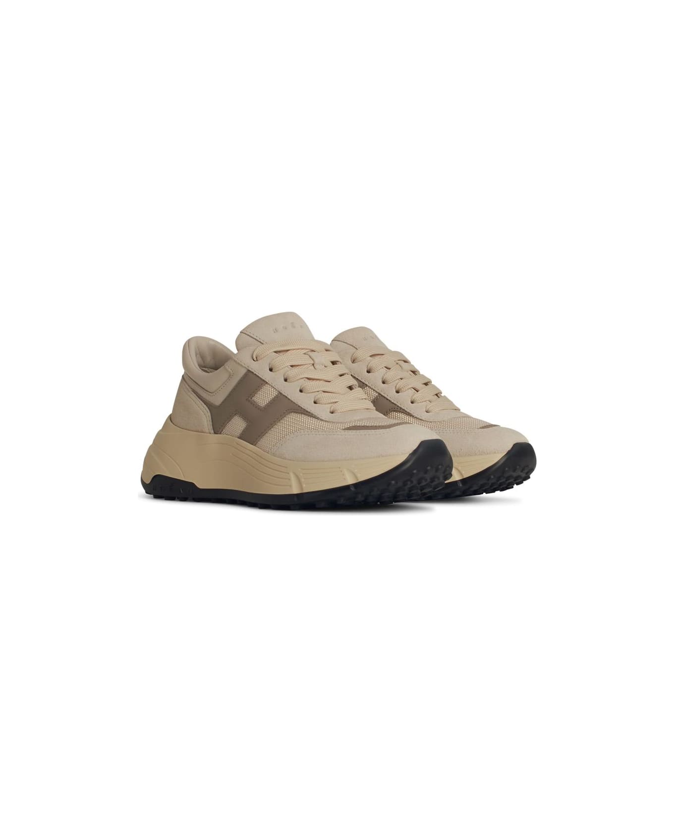Hogan 'h669' Beige Leather Sneakers - Beige