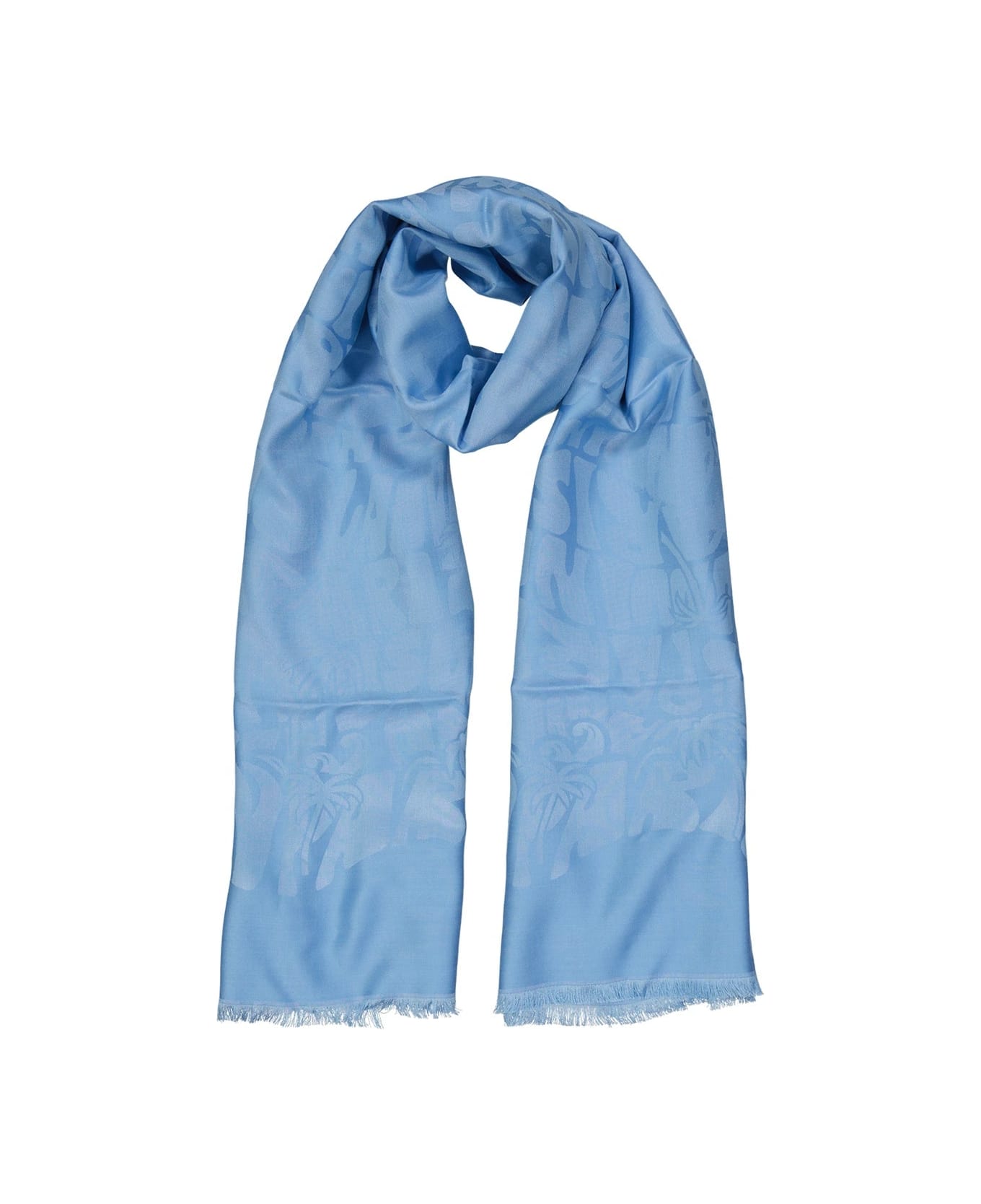 Lanvin Silk And Wool Scarf - Blue