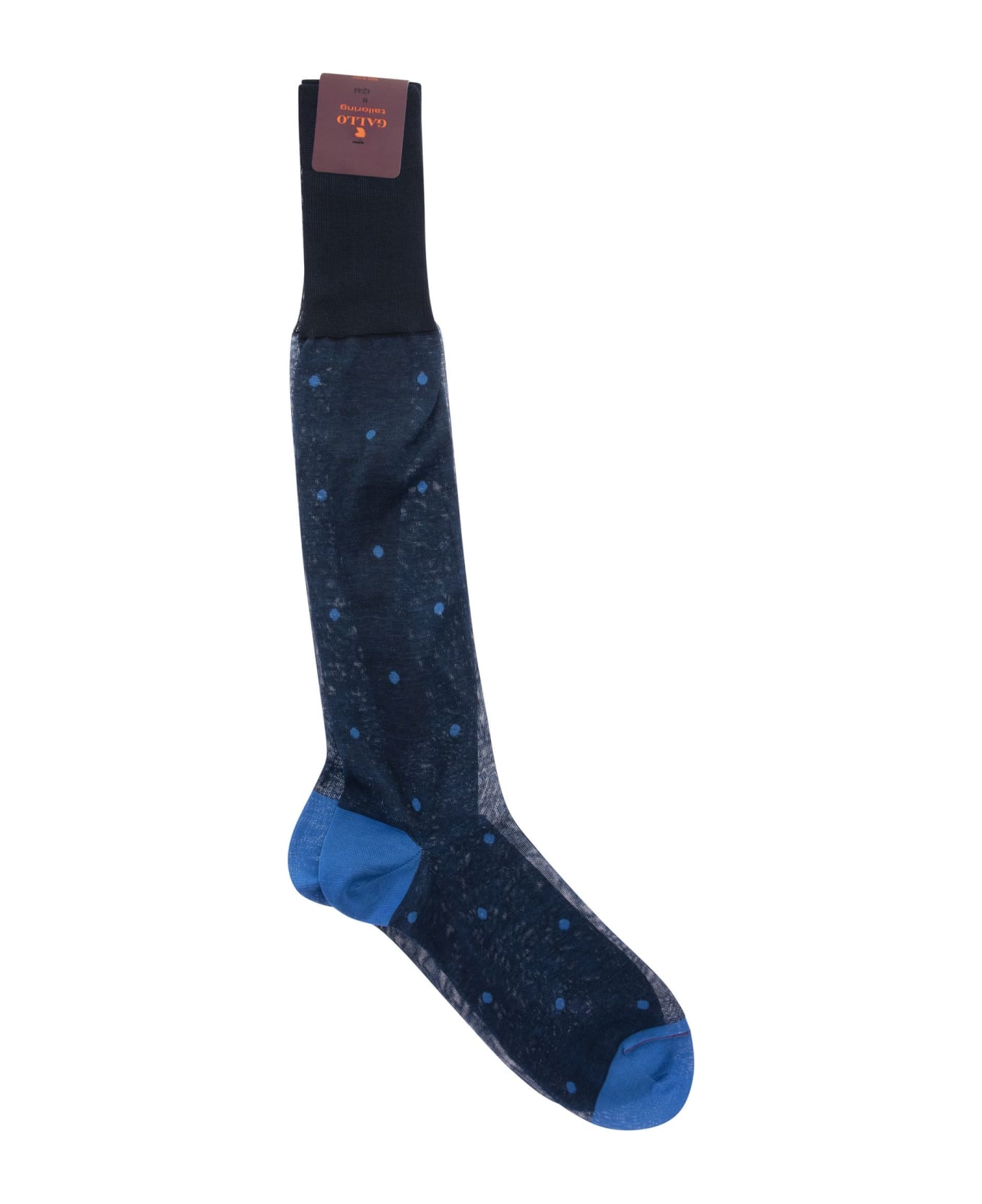 Gallo Polka Dot Cotton Long Socks - Blue 靴下