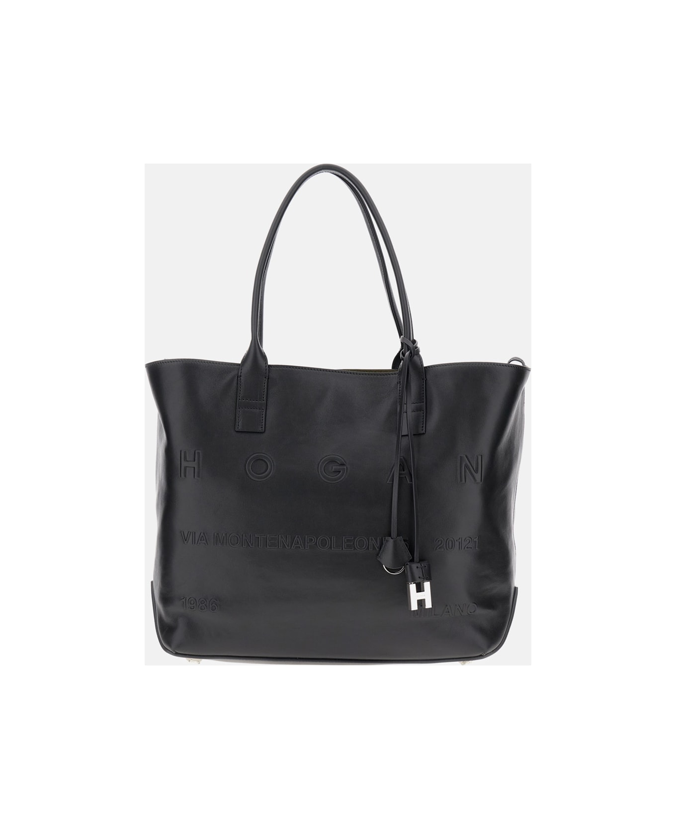 Hogan Address Shopping Medium Leather - Black