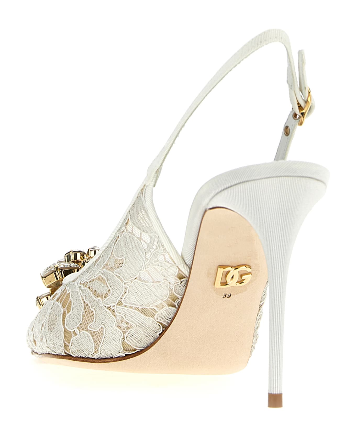 Dolce & Gabbana 'rainbow Lace' Slingback - White