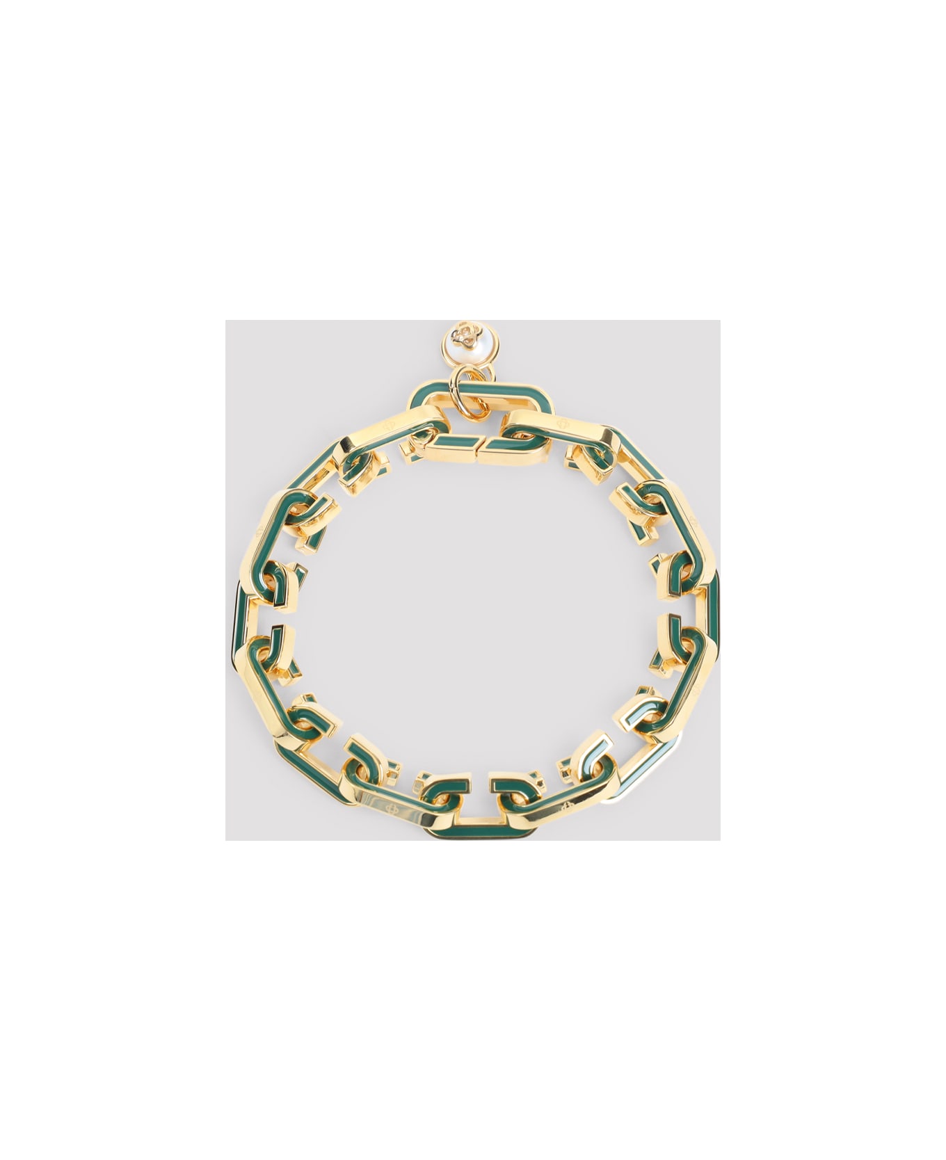 Casablanca Enamel C Link Bracelet - Green Gold
