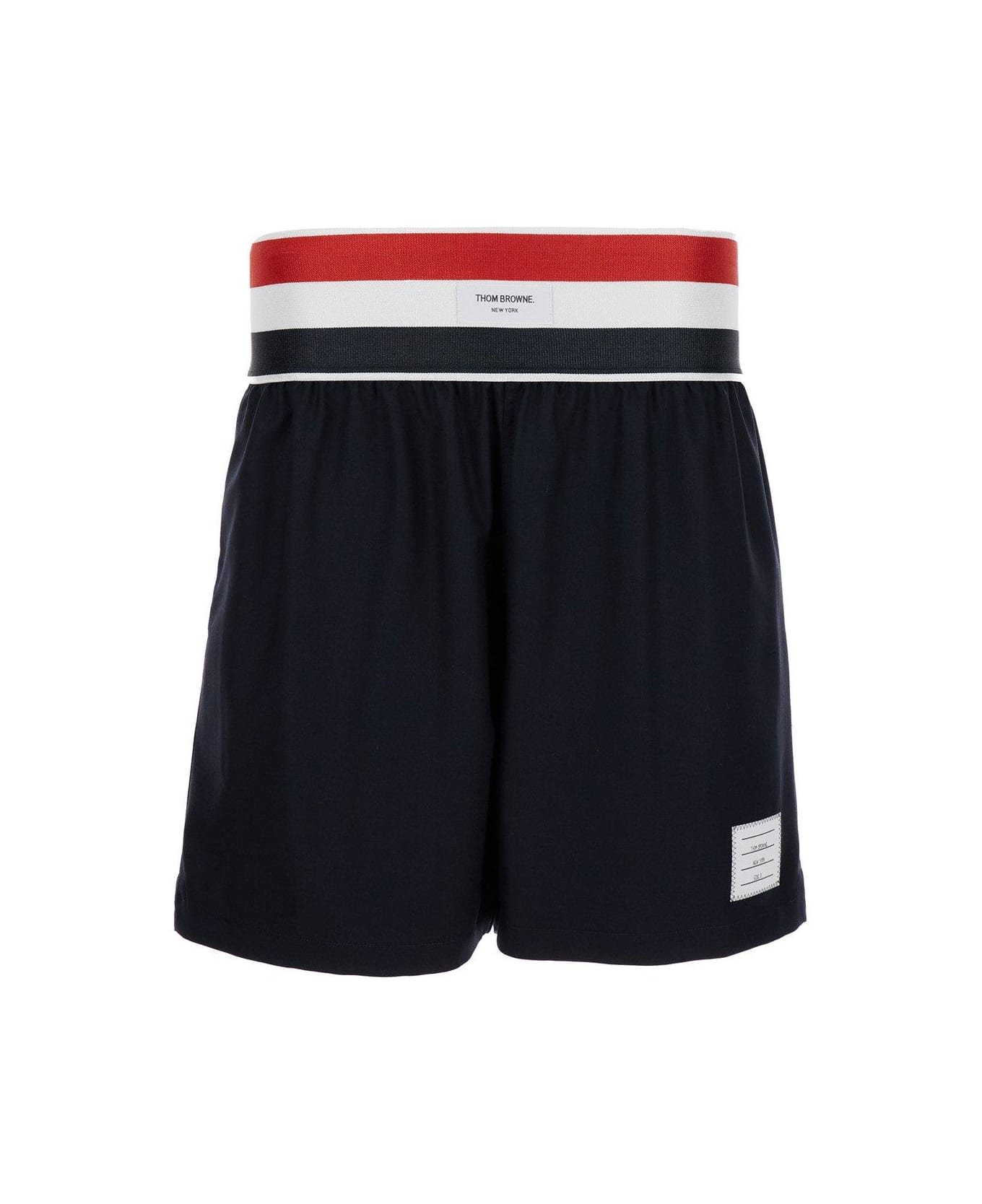 Thom Browne Logo-patch Shorts - Blu