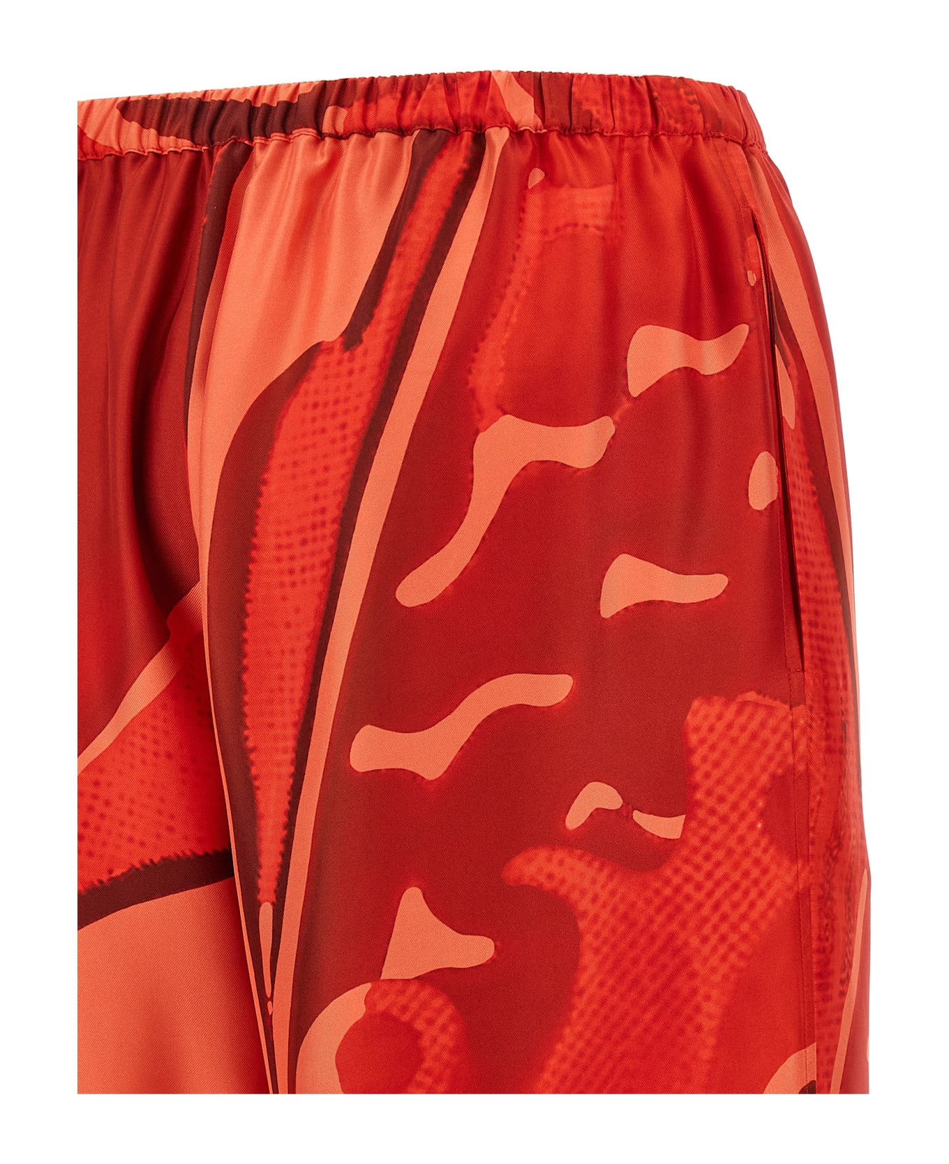 Ferragamo Palazzo Silk Pants - Red