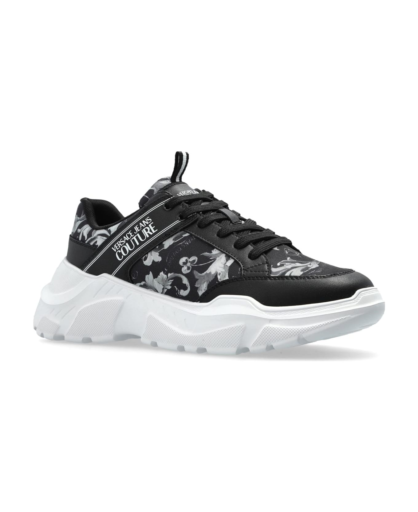 Versace Jeans Couture Sports Shoes With 'barocco' Print - Black
