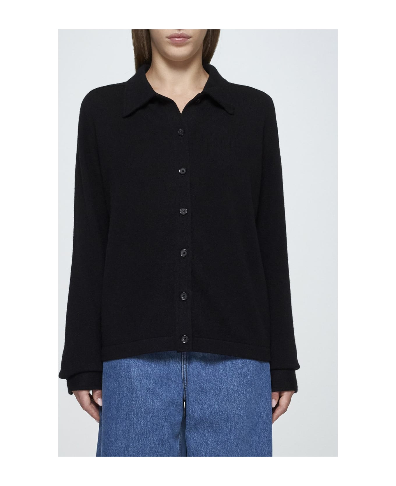 Totême Cashmere Knit Shirt - Black