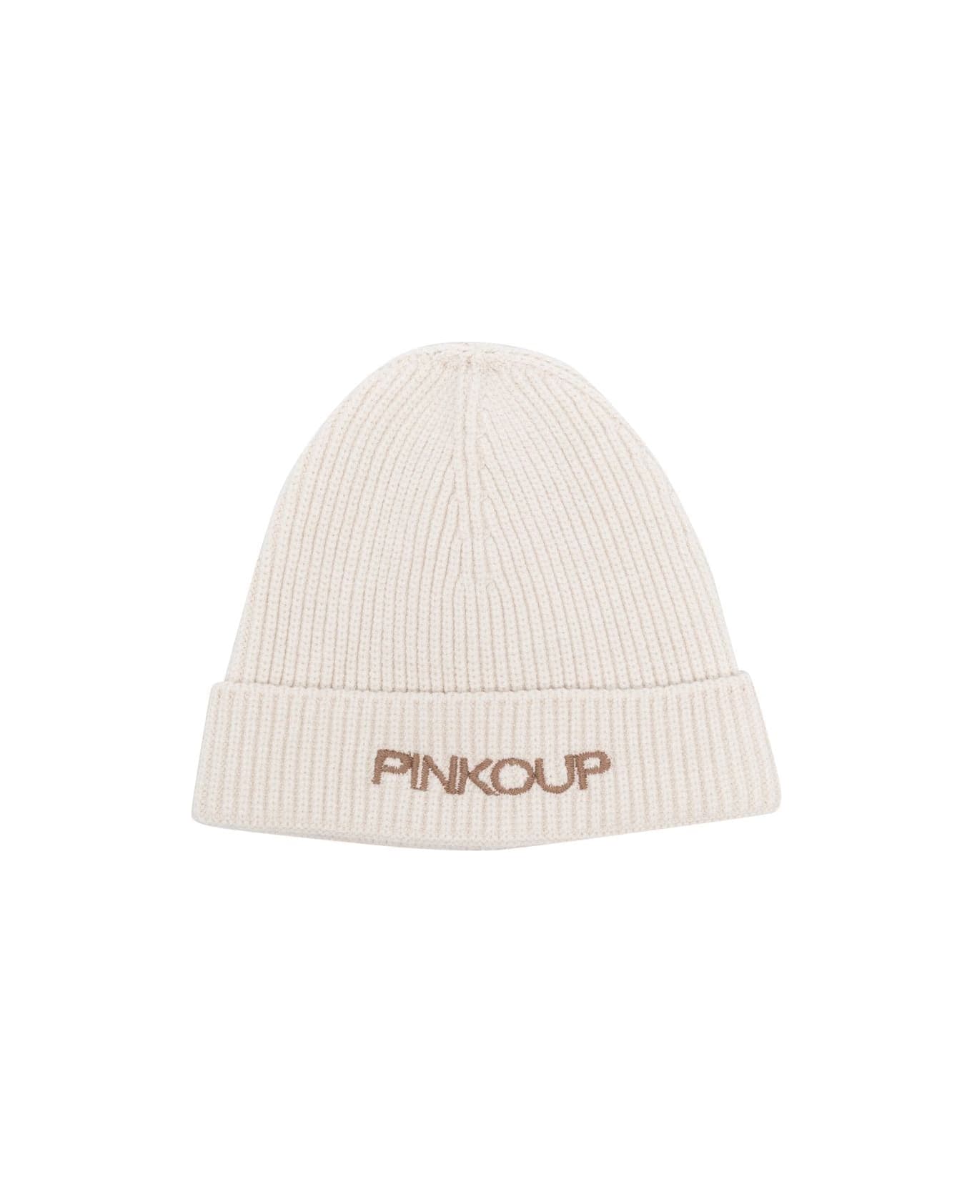 Pinko Cap With Embroidery - Cream