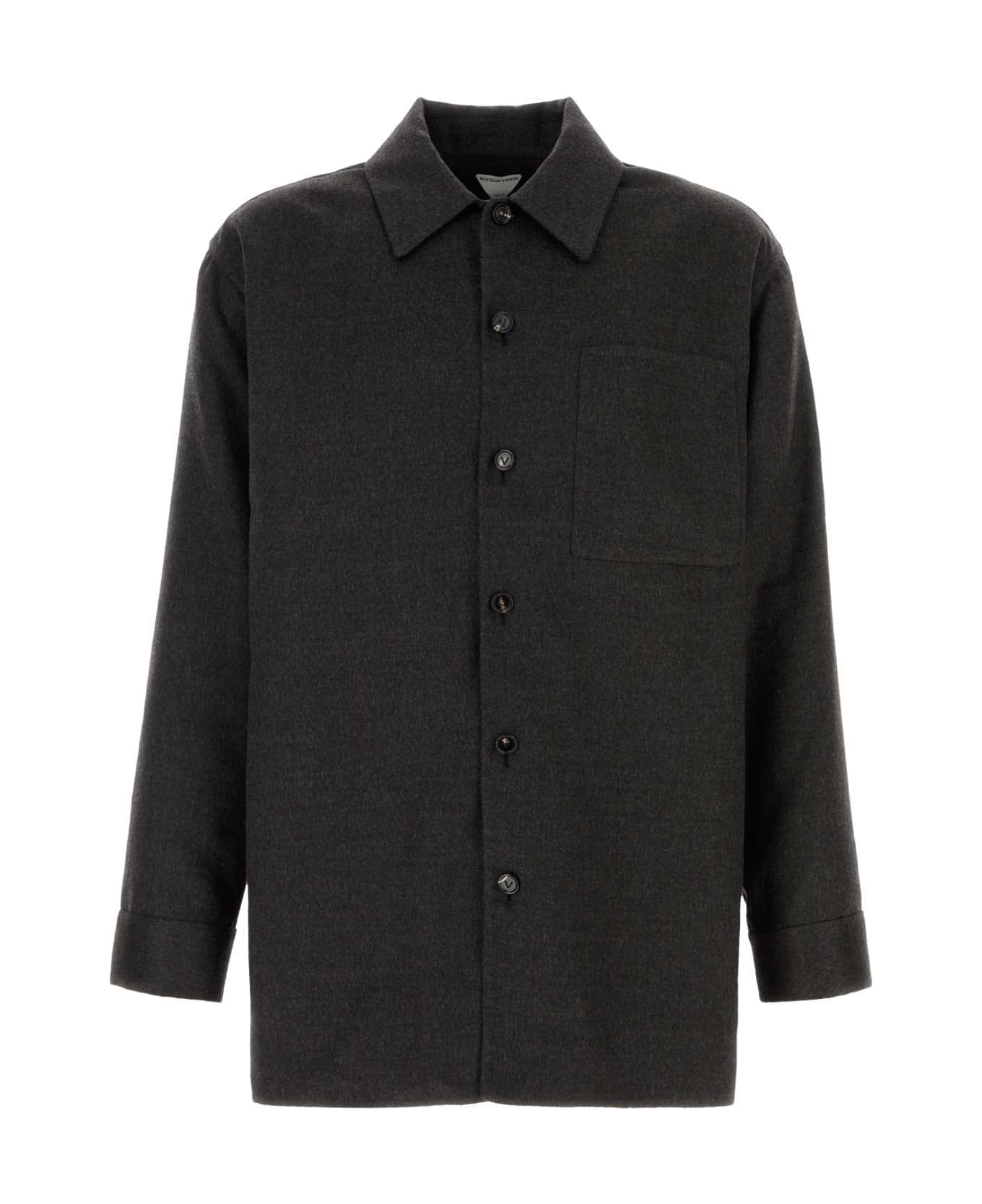 Bottega Veneta Dark Grey Flannel Shirt - CHARCOALMELANGE