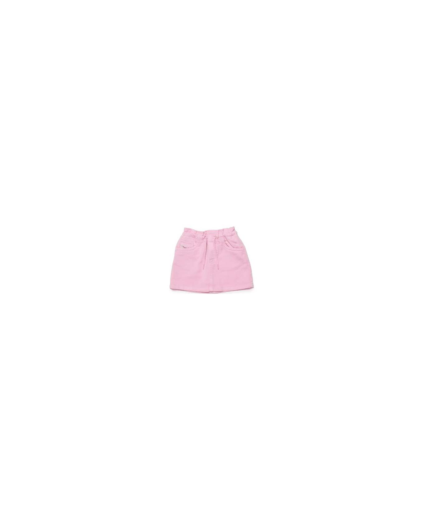 Diesel Gazib Jjj Skirt Diesel Pastel Pink Denim Skirt With Drawstrings - Pastel pink