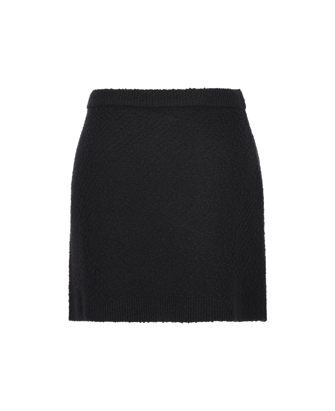 Gucci Interlocking G Buttoned Knit Mini Skirt - Black