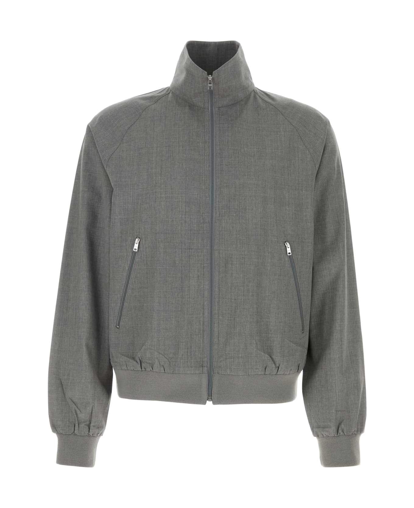 Prada Grey Wool Bomber Jacket - GRIGIO