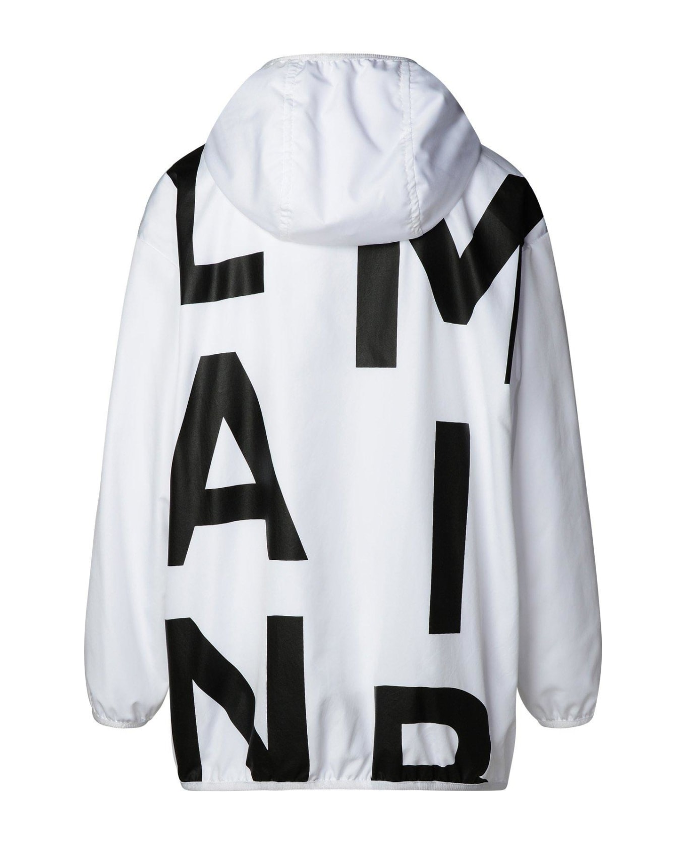 Balmain Logo Printed Hooded Jacket - White/black コート＆ジャケット