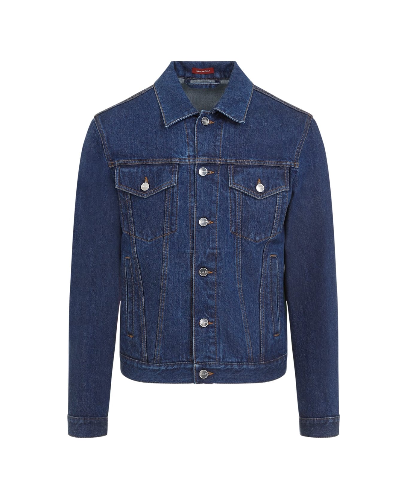 Gucci Collared Button-up Denim Jacket - Dark Blue E Mix