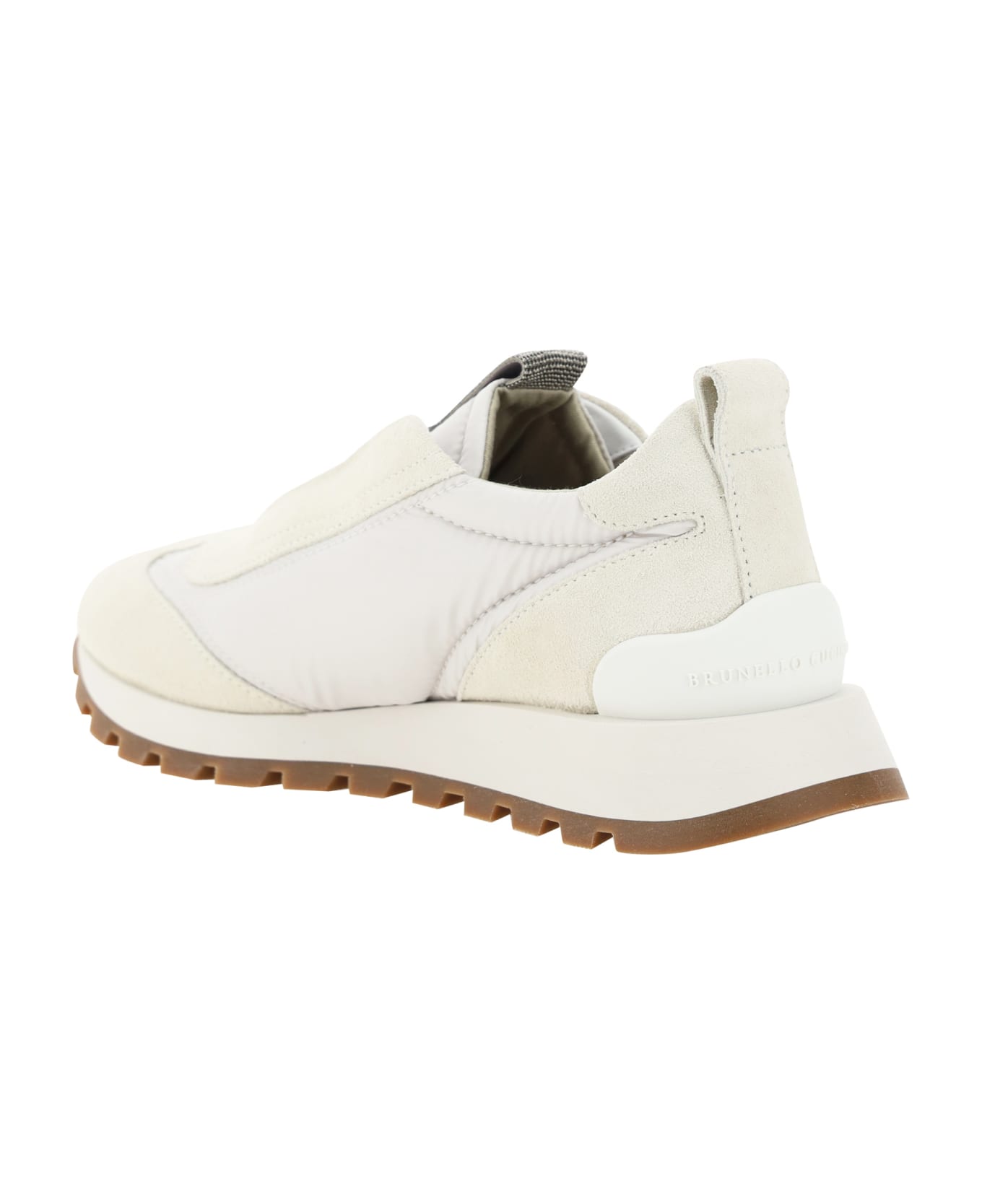 Brunello Cucinelli Embellished Slip-on Sneakers - White