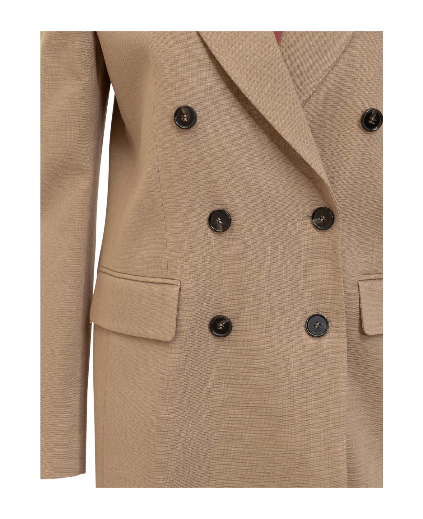 MSGM Double-breasted Blazer - BEIGE