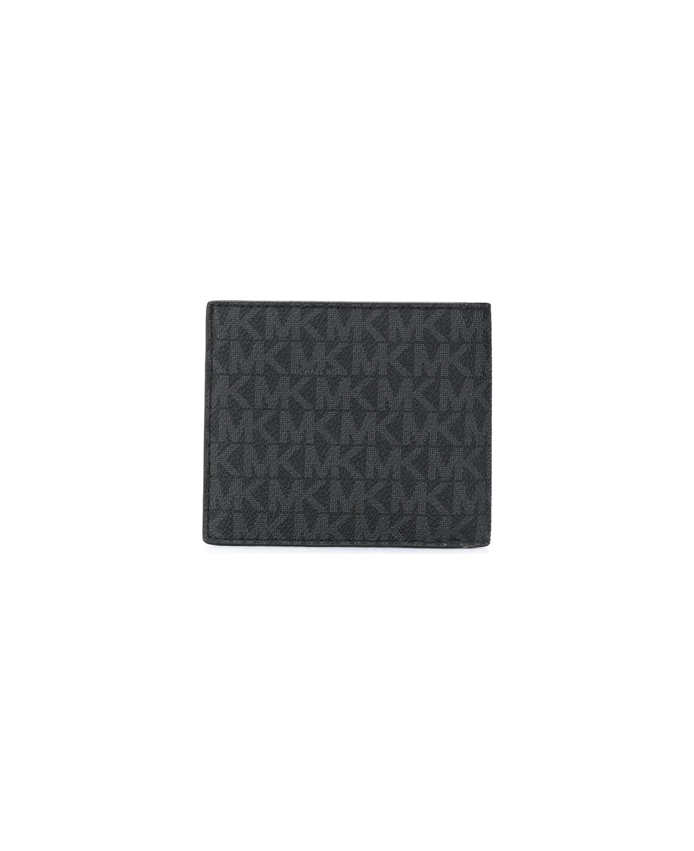Michael Kors Logo Printed Bi-fold Wallet - Black