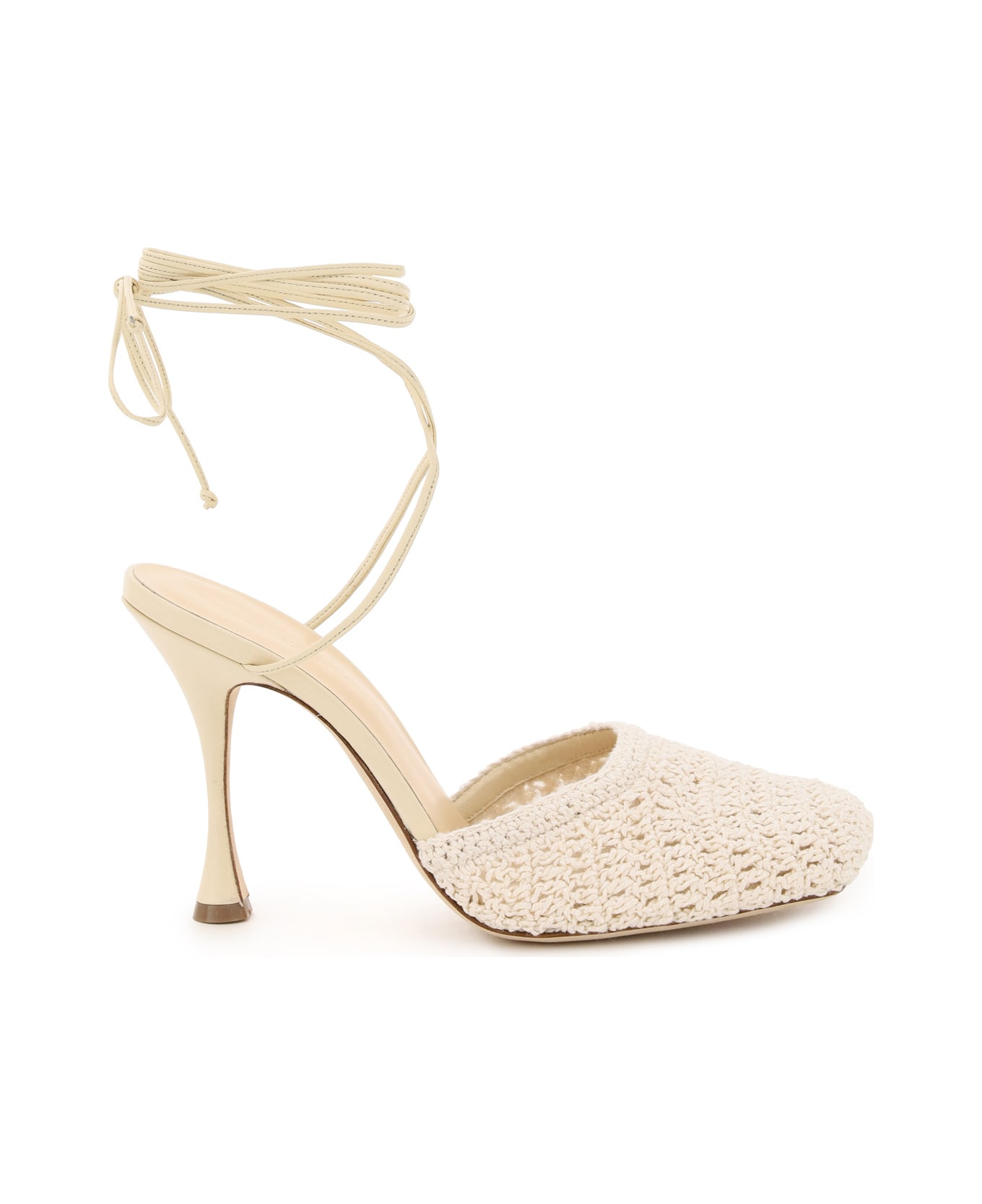 Magda Butrym Crochet Slingback Pumps - CREAM (White)