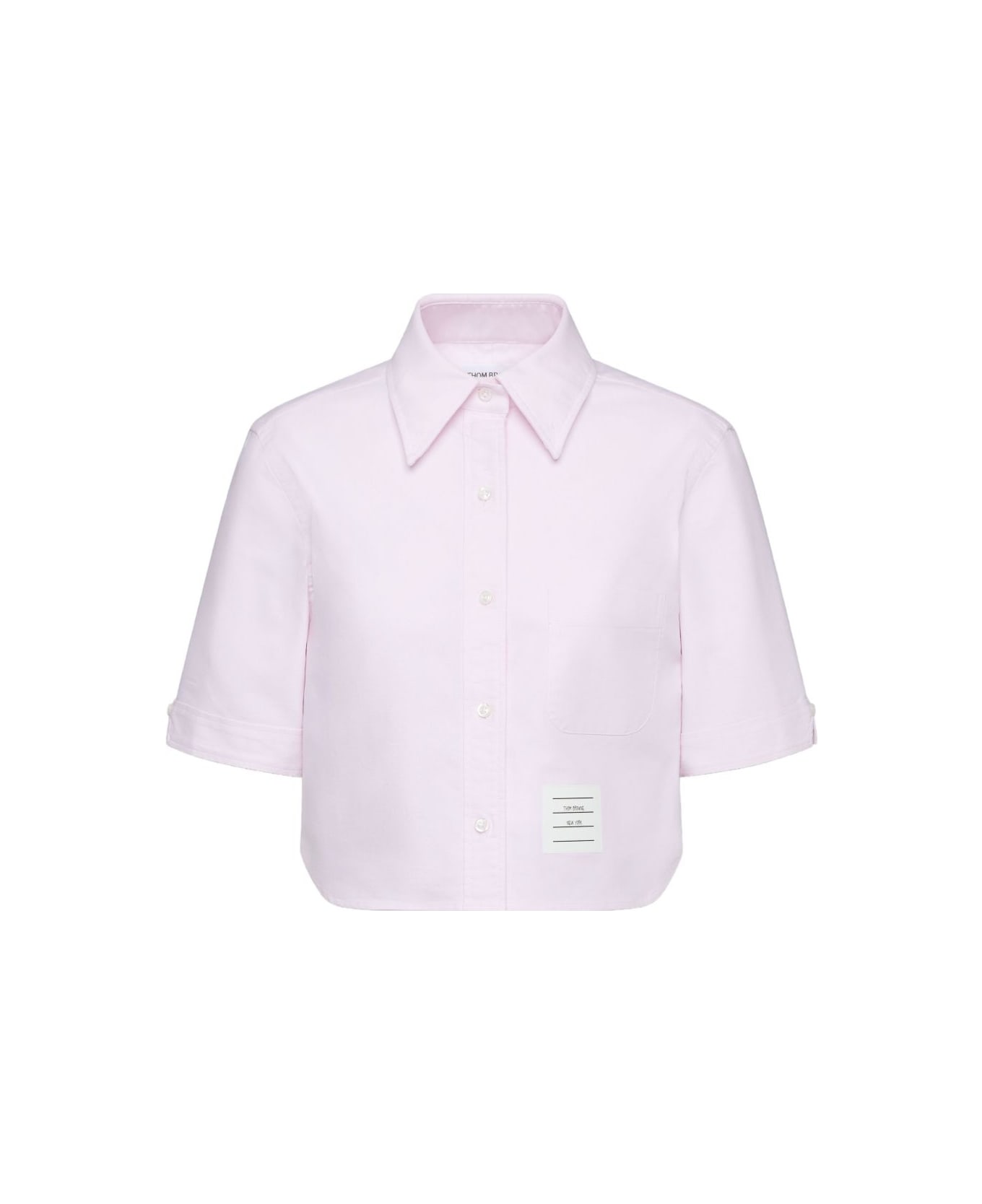Thom Browne Cotton Cropped Shirt - Pink