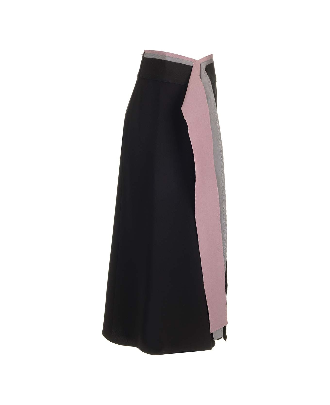 Fendi Silk Cady Midi Skirt - Black