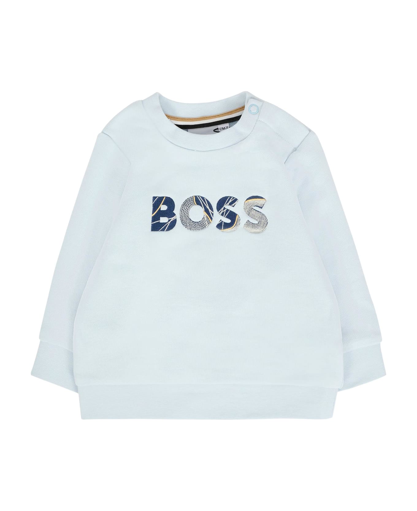 Hugo Boss Light Blue Sweatshirt For Baby Boy With Logo - Light Blue