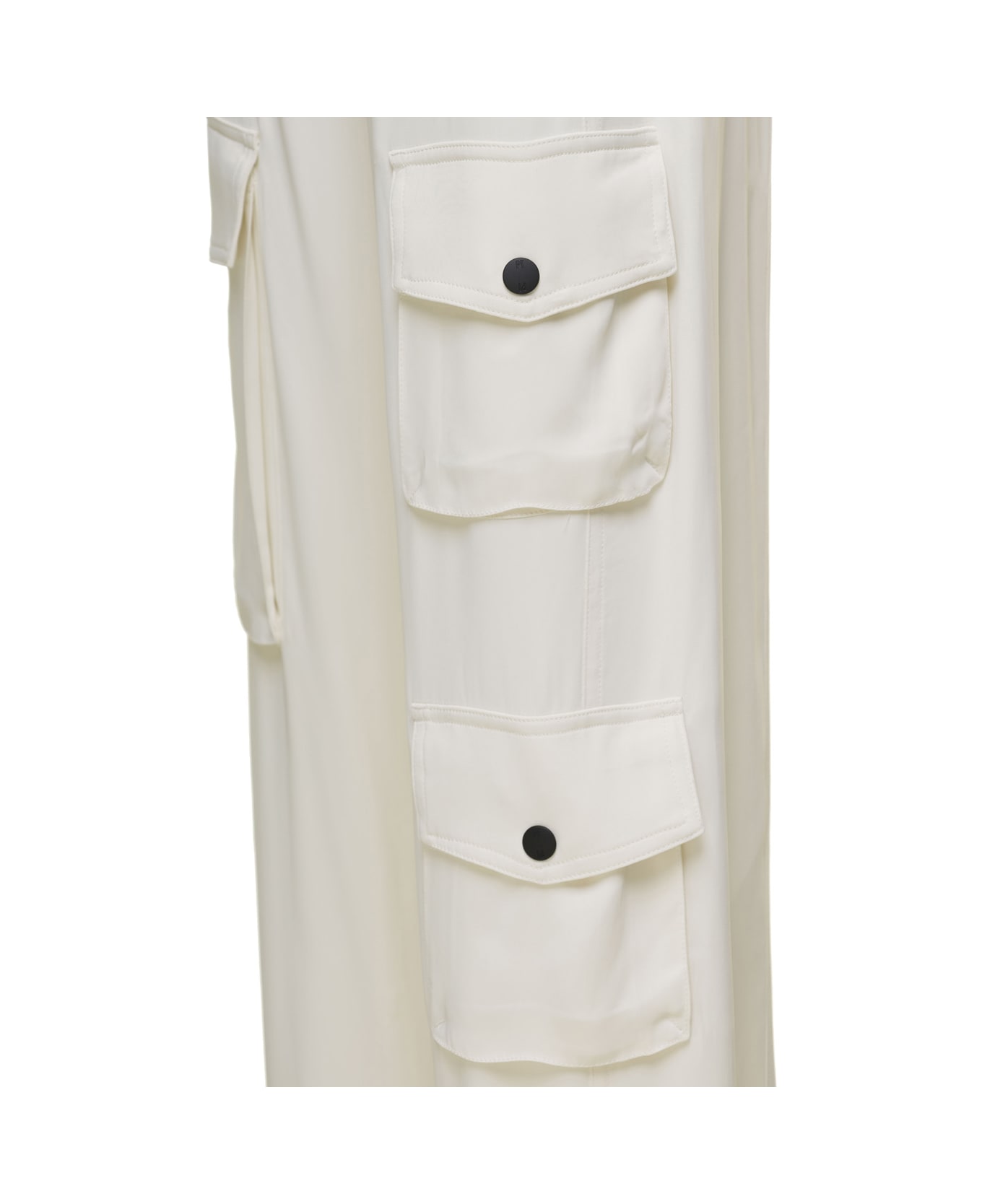 PT01 White Giselle Cargo Pants In Viscose Woman - White
