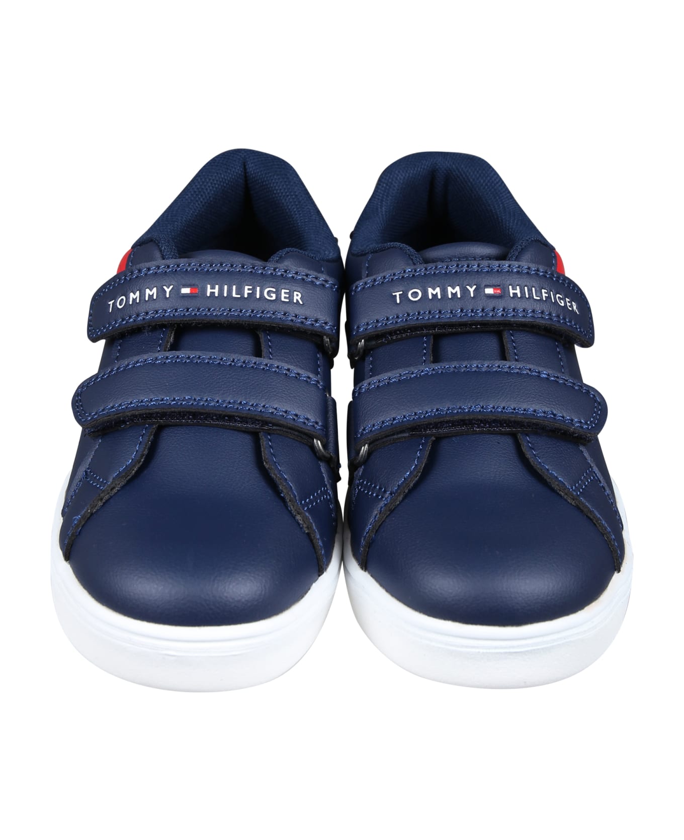 Tommy Hilfiger Blue Sneakers For Kids With Flag And Logo - Blue