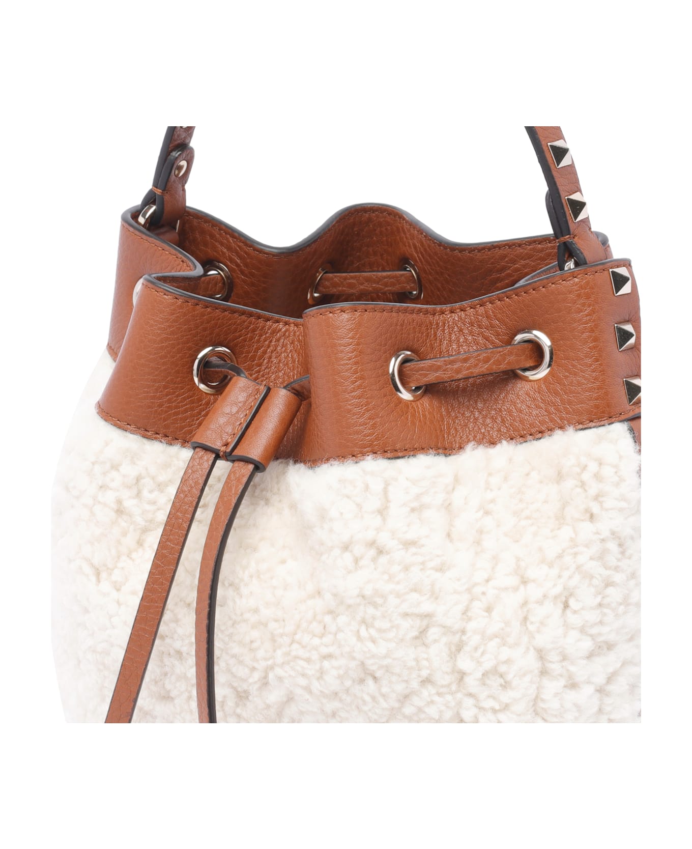 Valentino Garavani Rockstud Bucket Bag - Beige