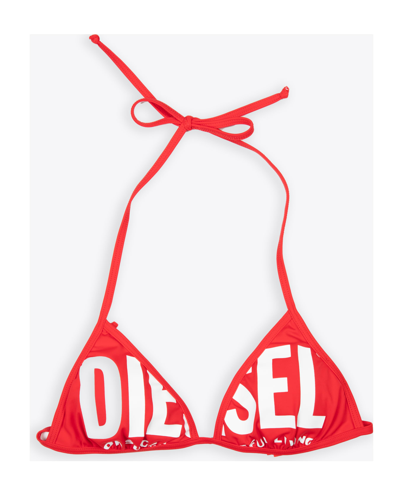 Diesel Bfb-sees Red Lycra Swim Bikini Top With Logo - Bfb Sees - RED/white