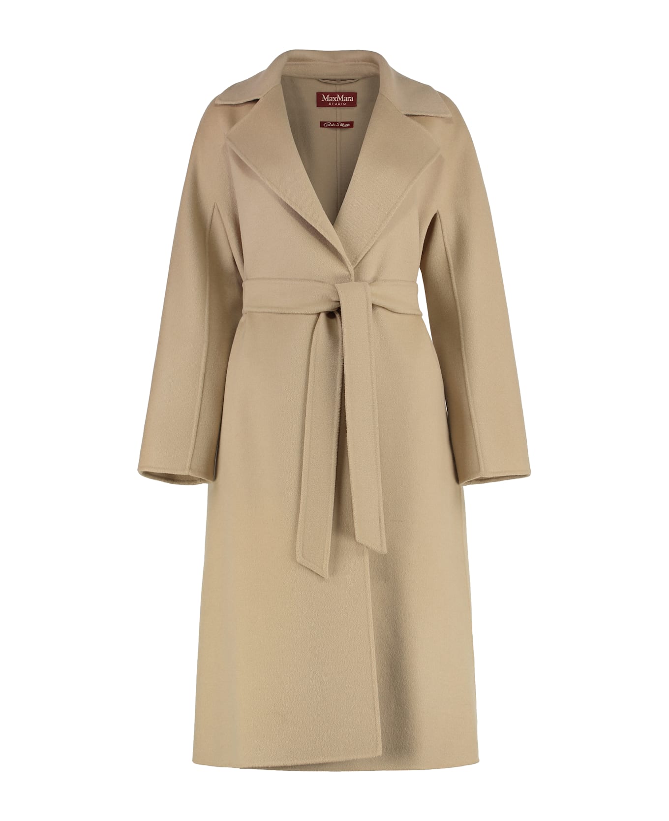 Max Mara Studio Cles Single-breasted Wool Coat - Sand