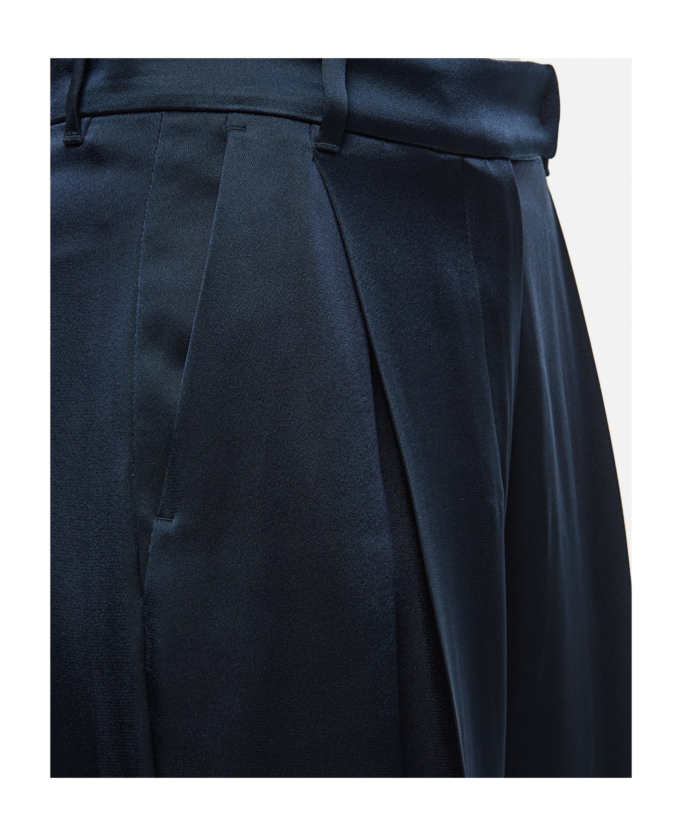 'S Max Mara Amleto Satin Straight Pants - Midnightblue