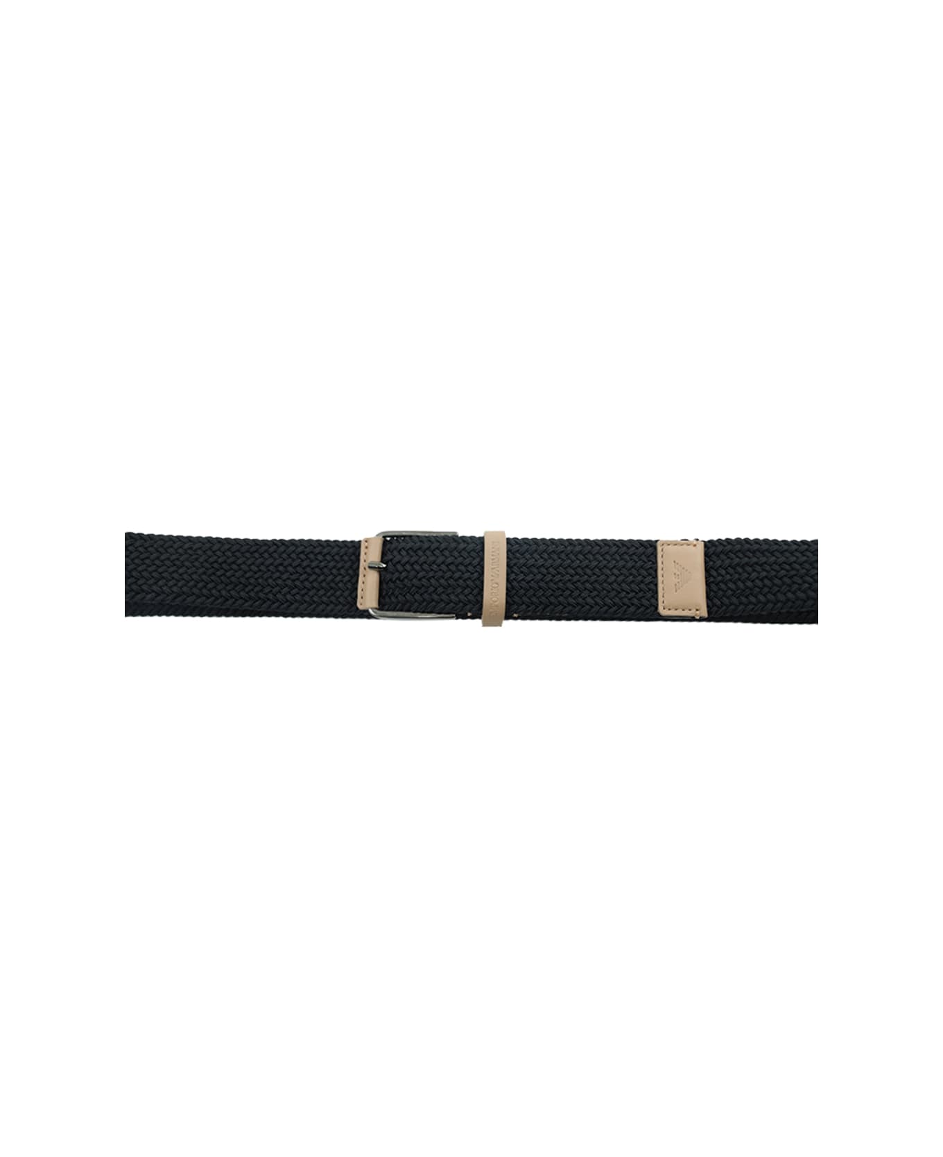 Emporio Armani Mario Woven Fabric Belt - Nero