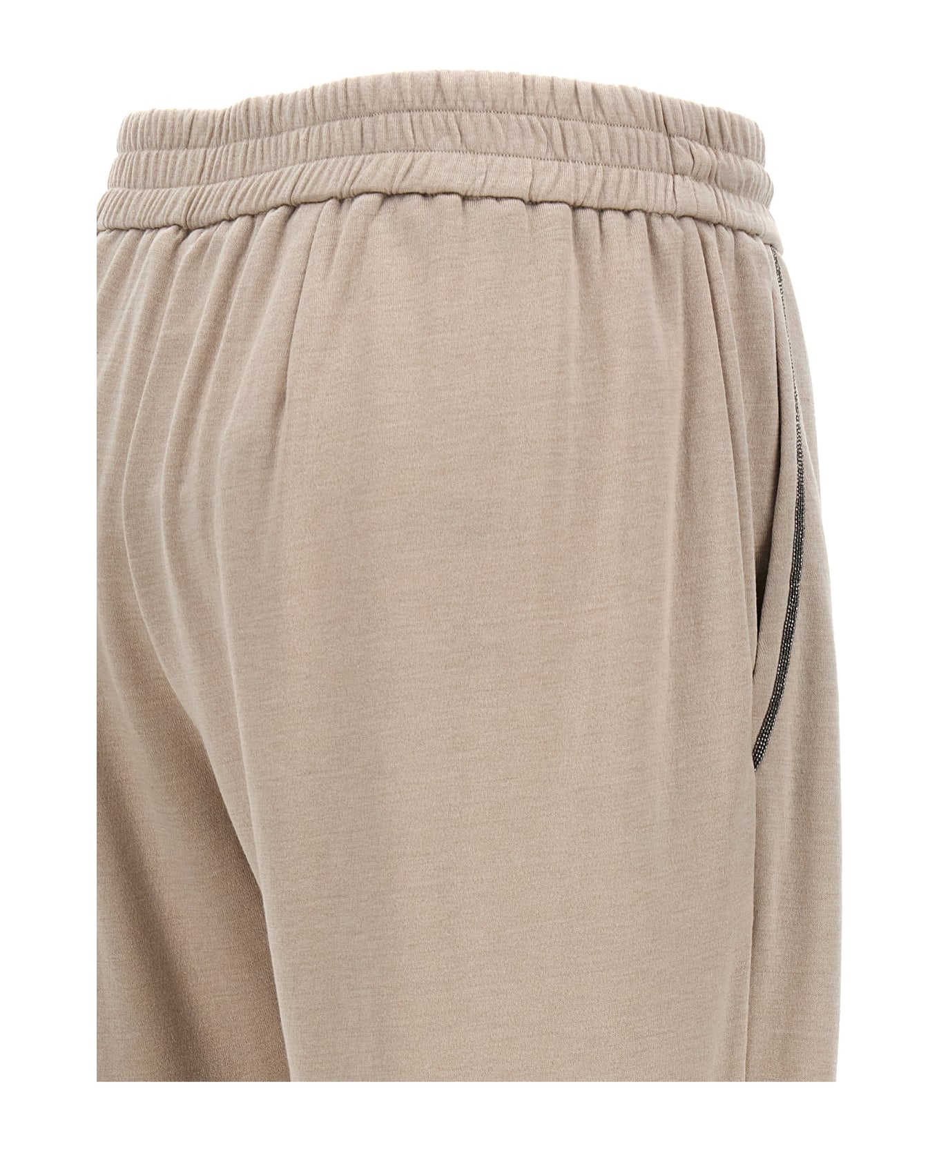 Brunello Cucinelli Pants With Drawstring And Monile Detail - Beige