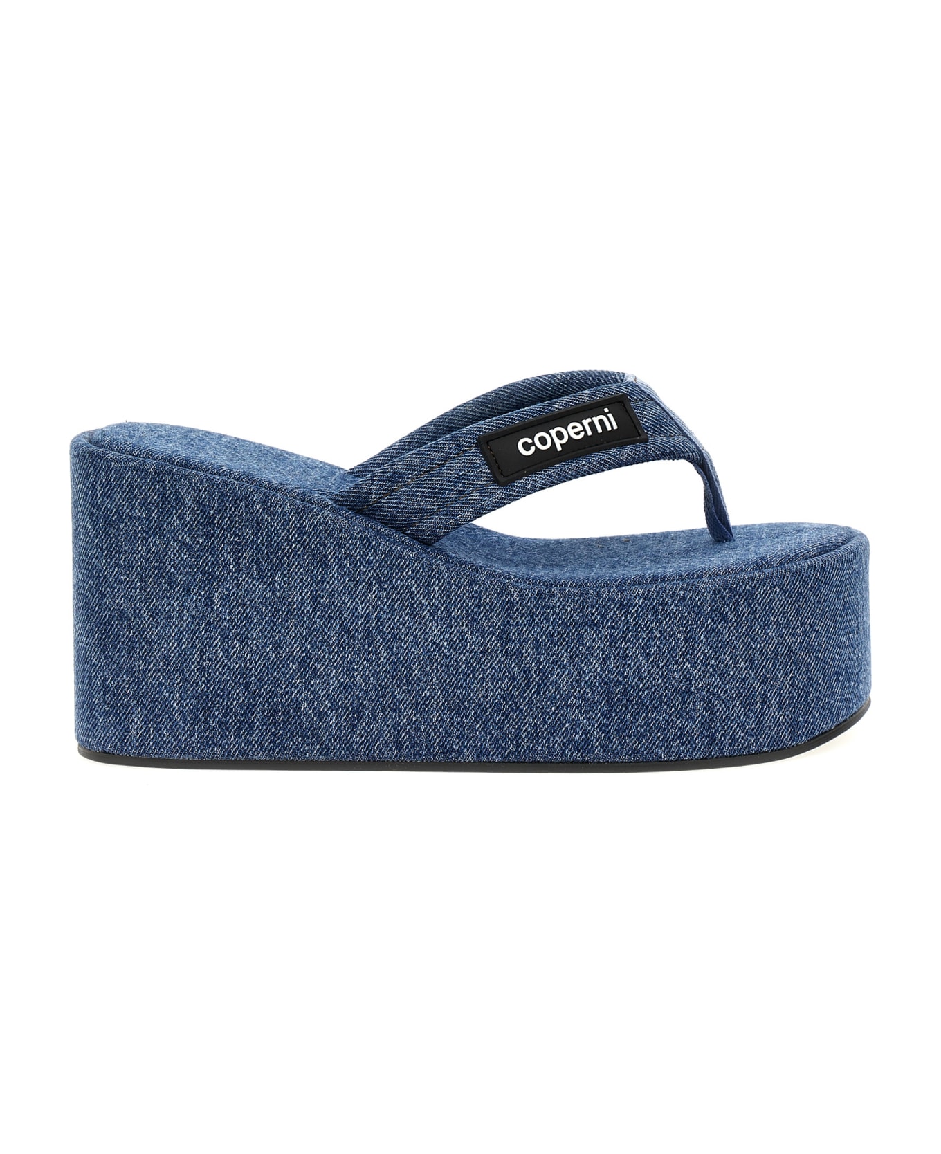 Coperni 'branded Wedge' Sandals - Washed Blue