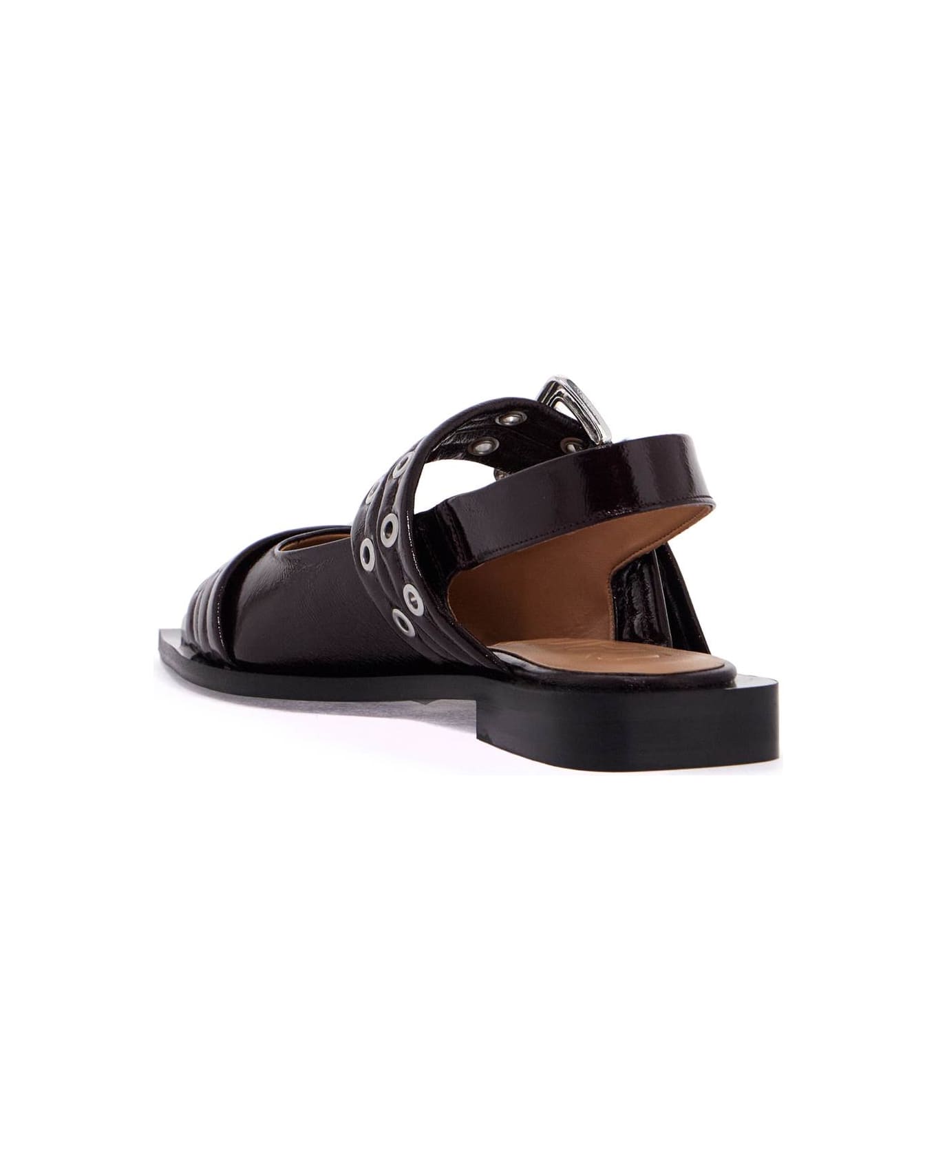 Ganni Slingback Flats - Burgundy