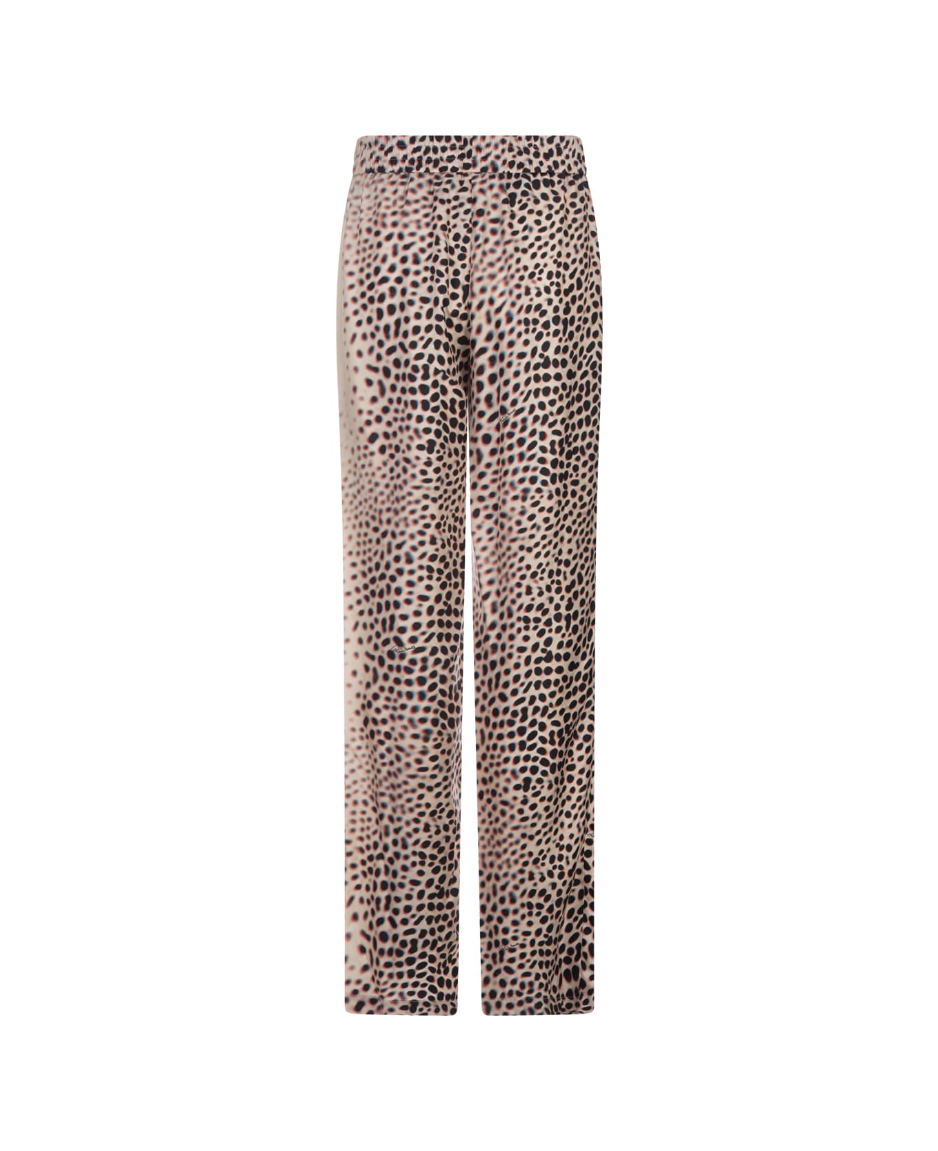 Roberto Cavalli Light Beige Trousers With Leopard Pattern - White