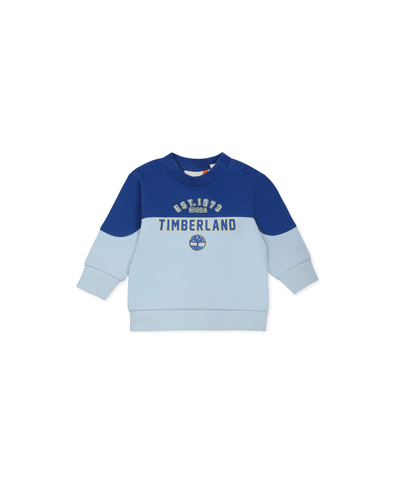 Timberland Light Blue Sweatshirt For Baby Boy With Logo - Light Blue