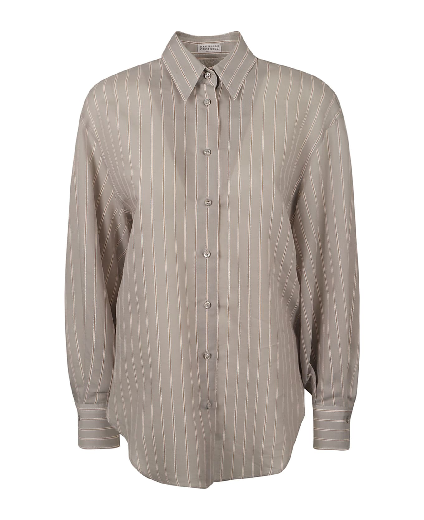 Brunello Cucinelli Pinstripe Shirt - Grey/White