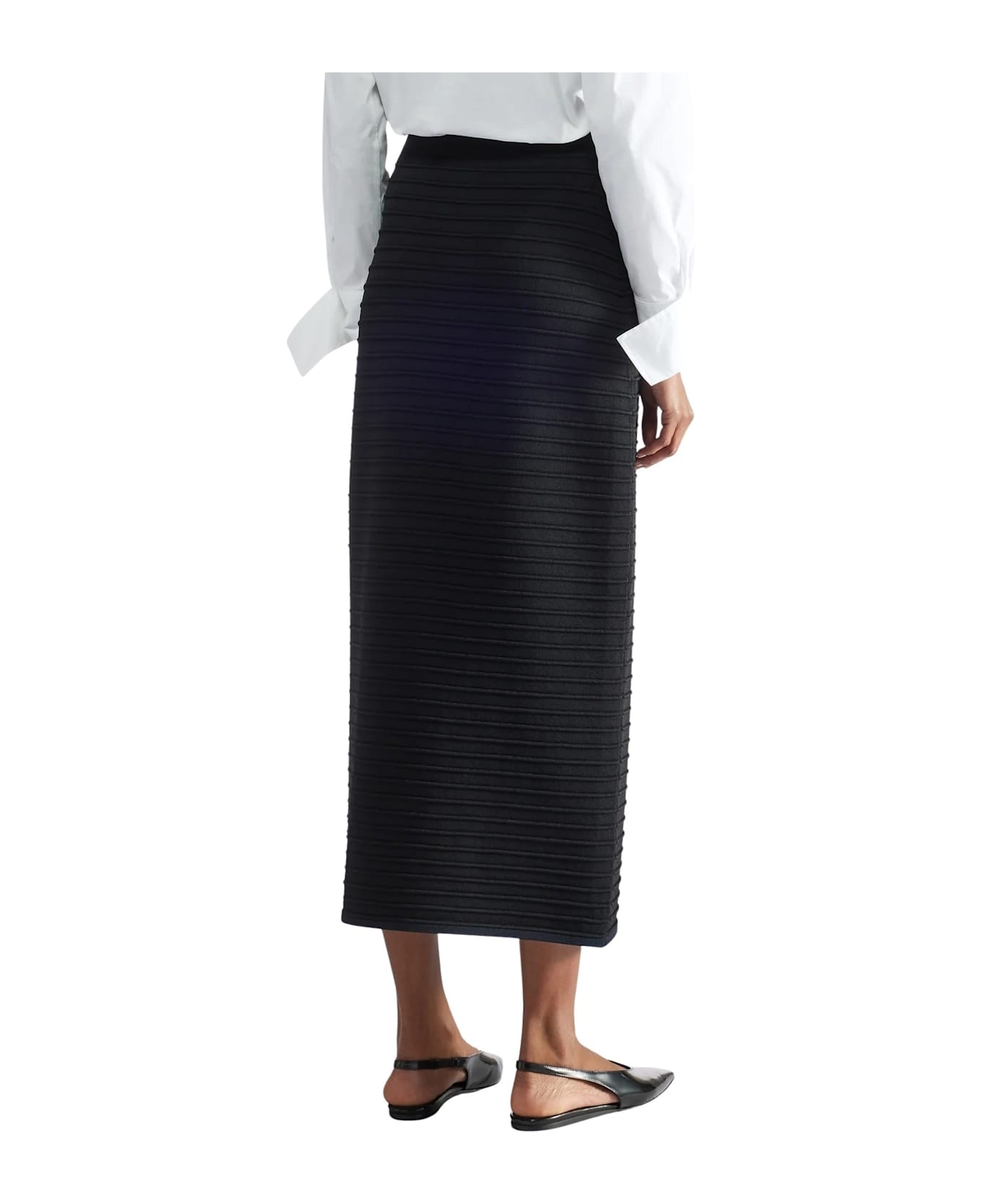 Liviana Conti Striped Pattern Skirt - Nero Notte