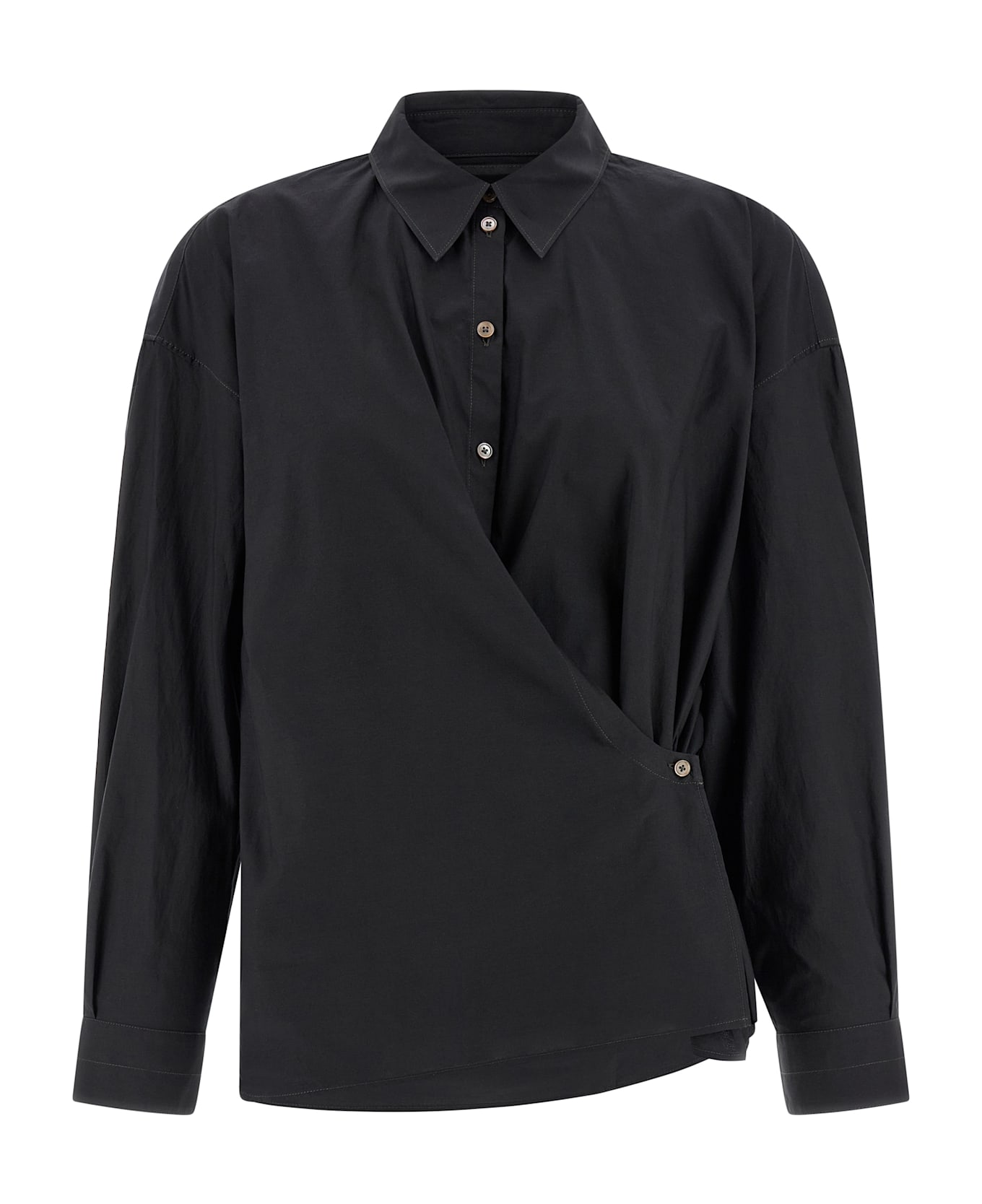 Lemaire 
straight Collar Twisted
 Shirt - Black  