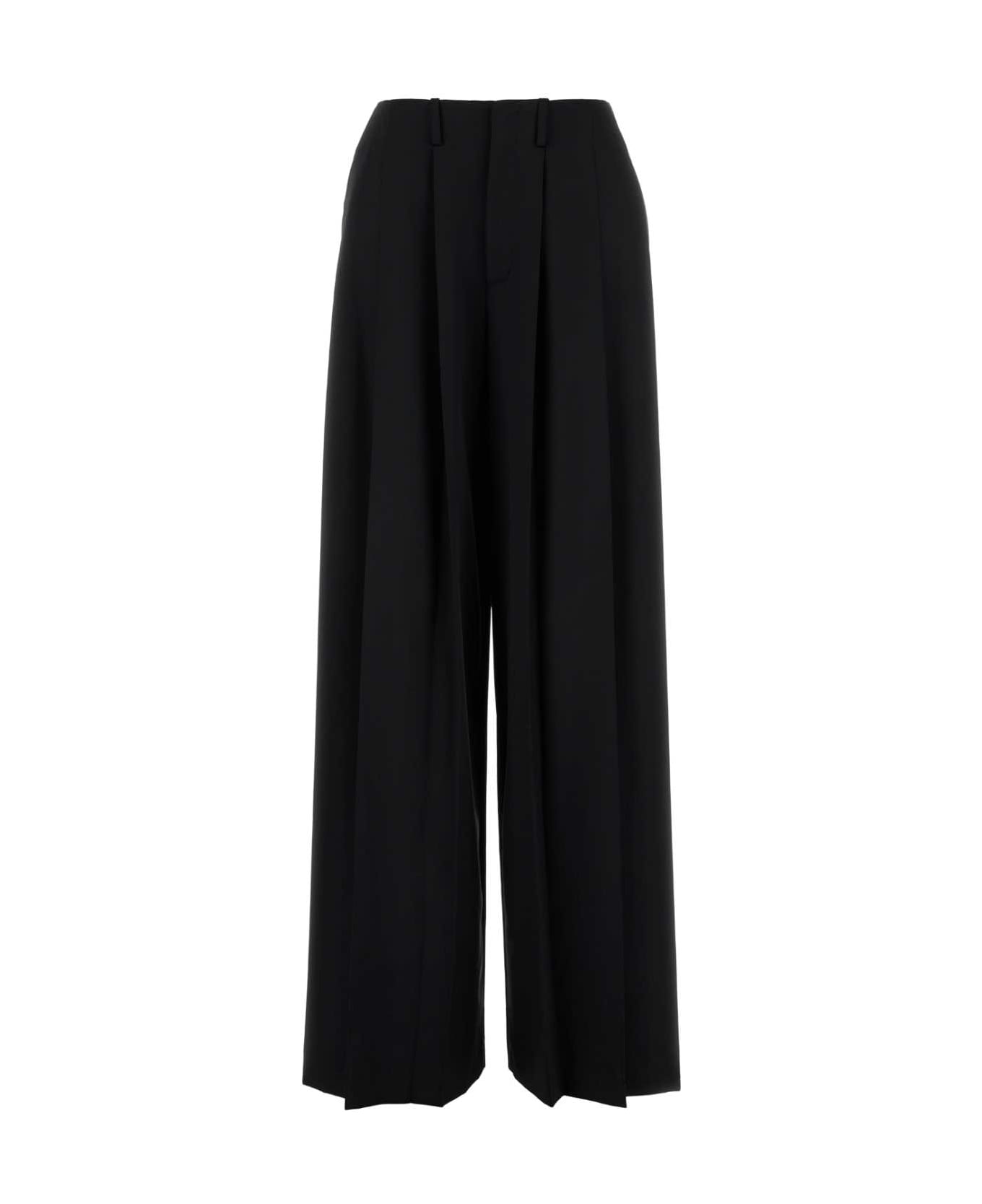 Giuseppe di Morabito Black Wool Wide-leg Pant - BLACK
