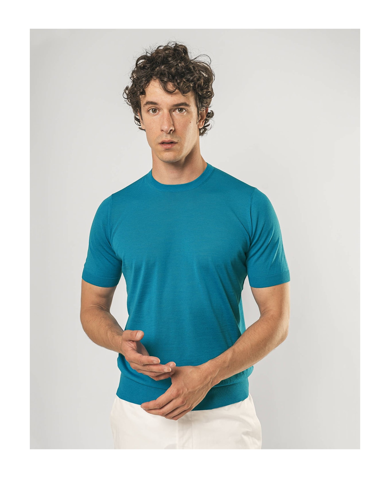 Larusmiani Crewneck Roquebrune T-Shirt - SkyBlue
