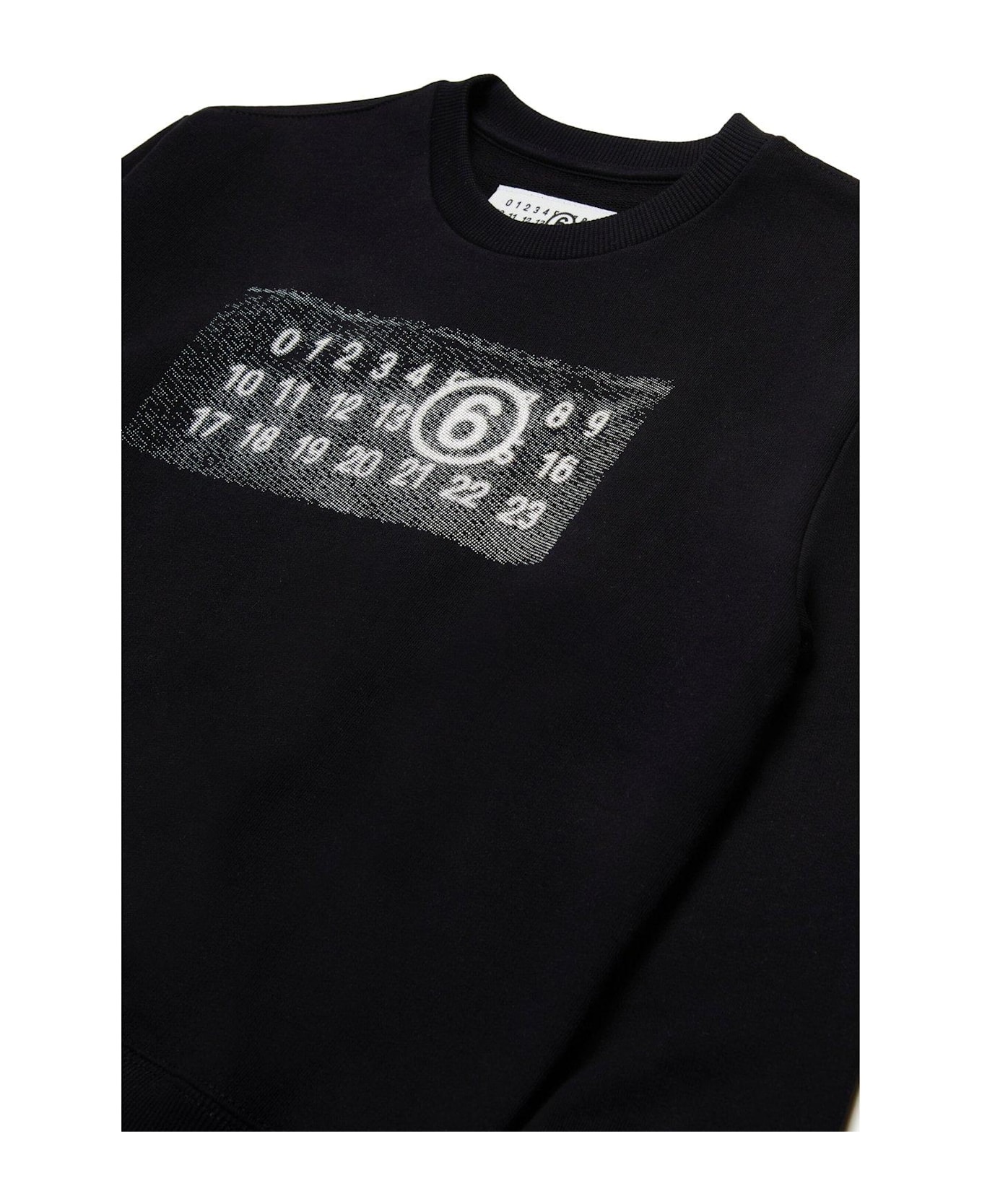 MM6 Maison Margiela Numeric Logo Pixel Crewneck Sweatshirt - Black
