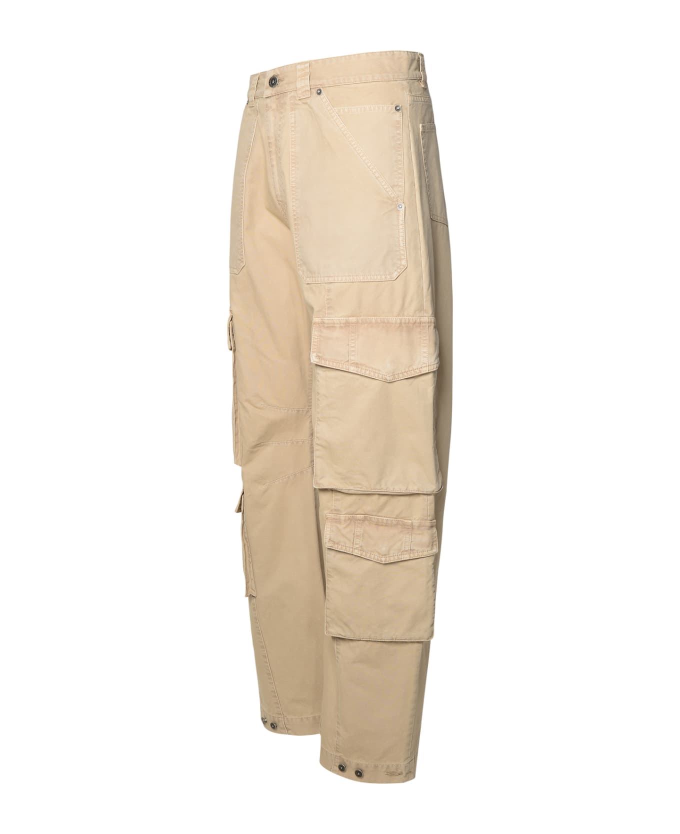 Golden Goose Beige Cotton Cargo Trousers - Beige