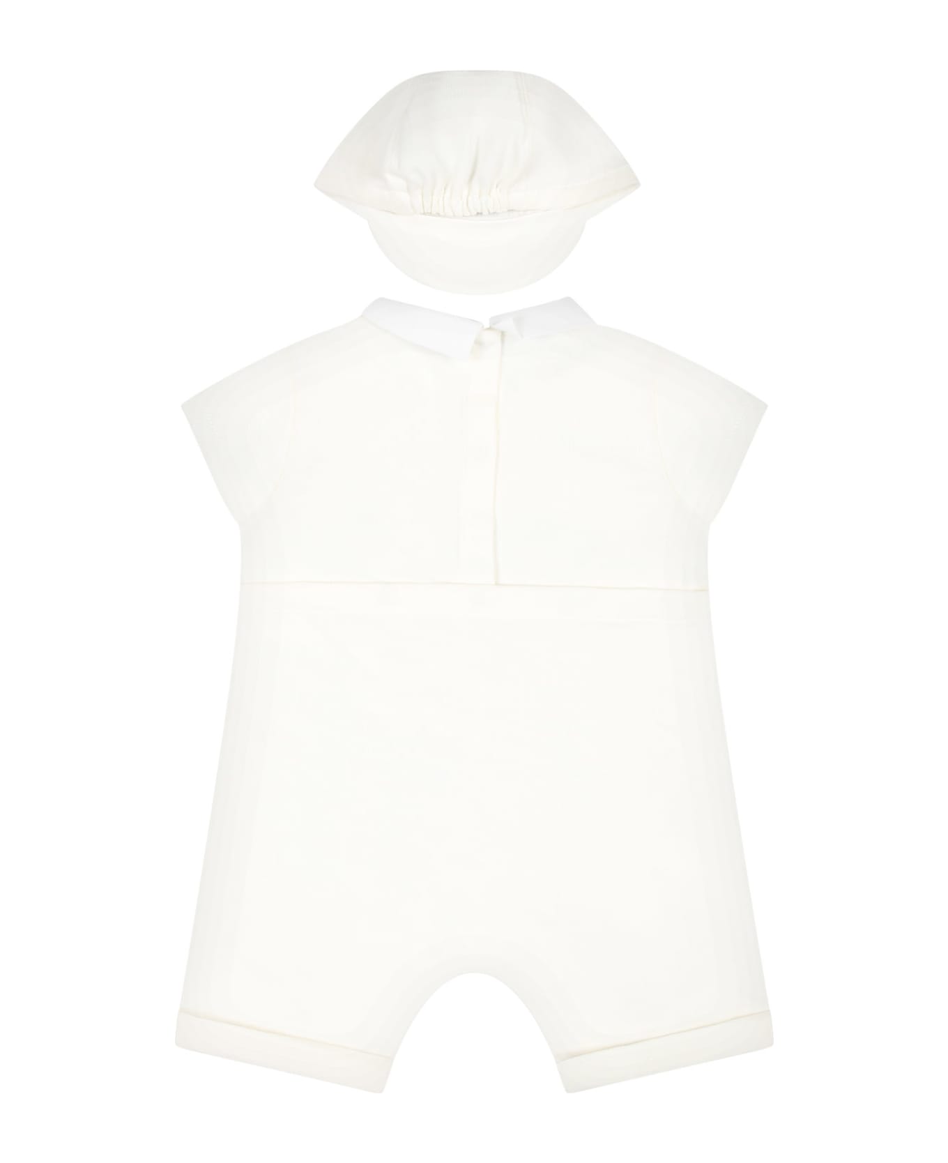 Gucci White Set For Baby Boy With Logo - White ボディスーツ＆セットアップ